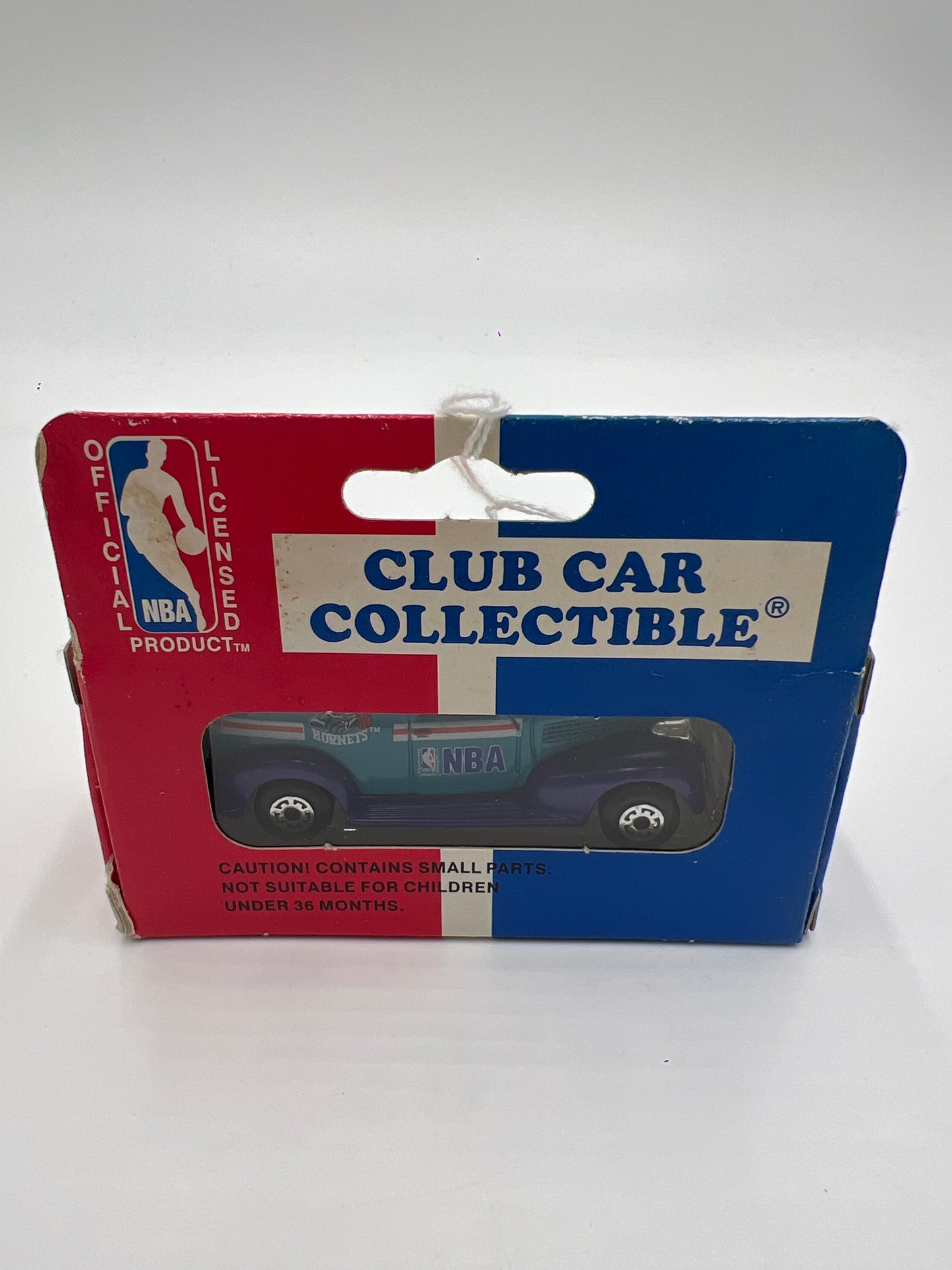 Matchbox 1995 NBA Club Car Collectible MB245 Model 39 Chevy Charlotte Hornets Blue (Cracked Blister)