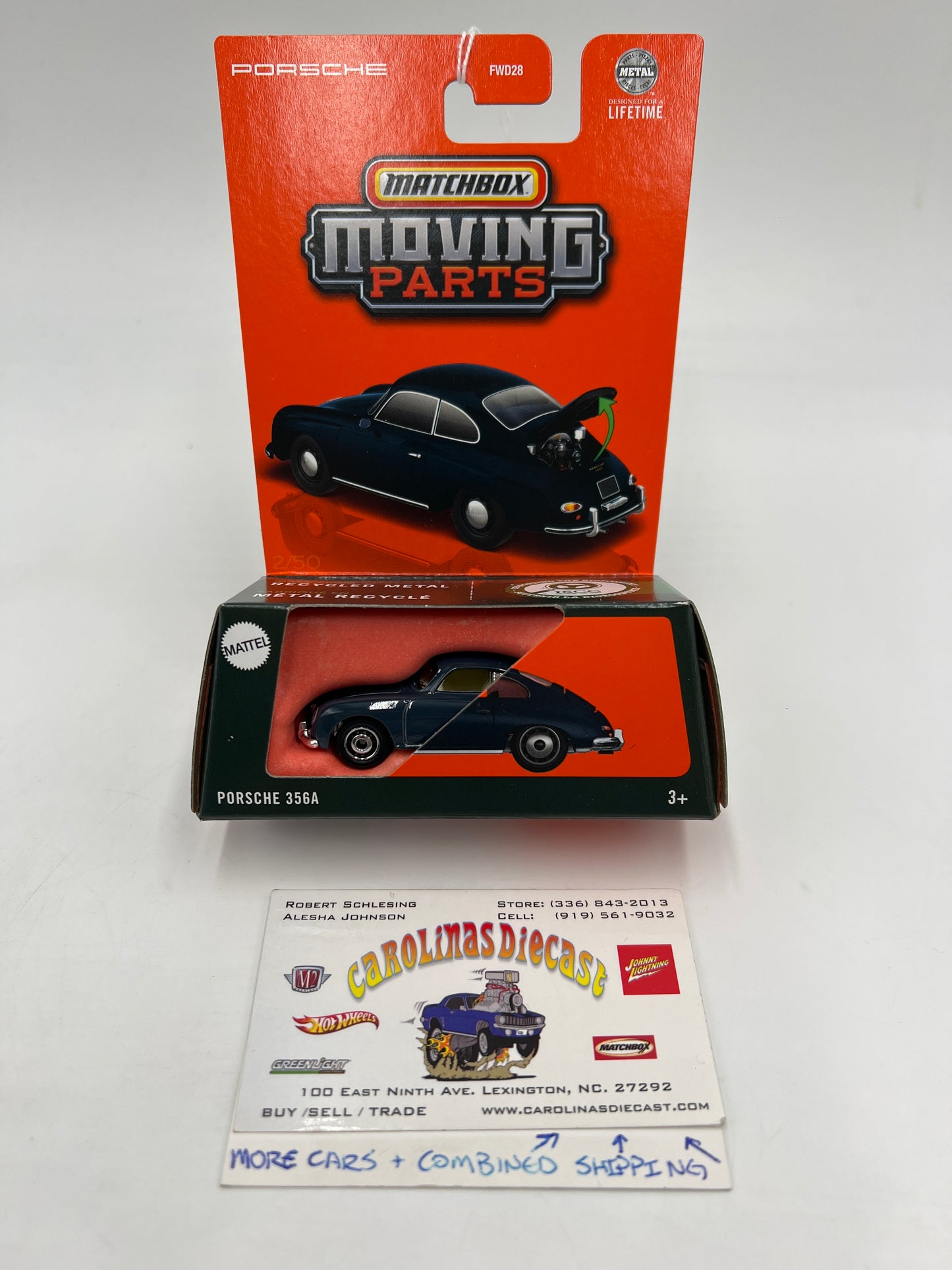 2025 Matchbox Moving Parts #2 Porsche 356A Dark Blue 162D