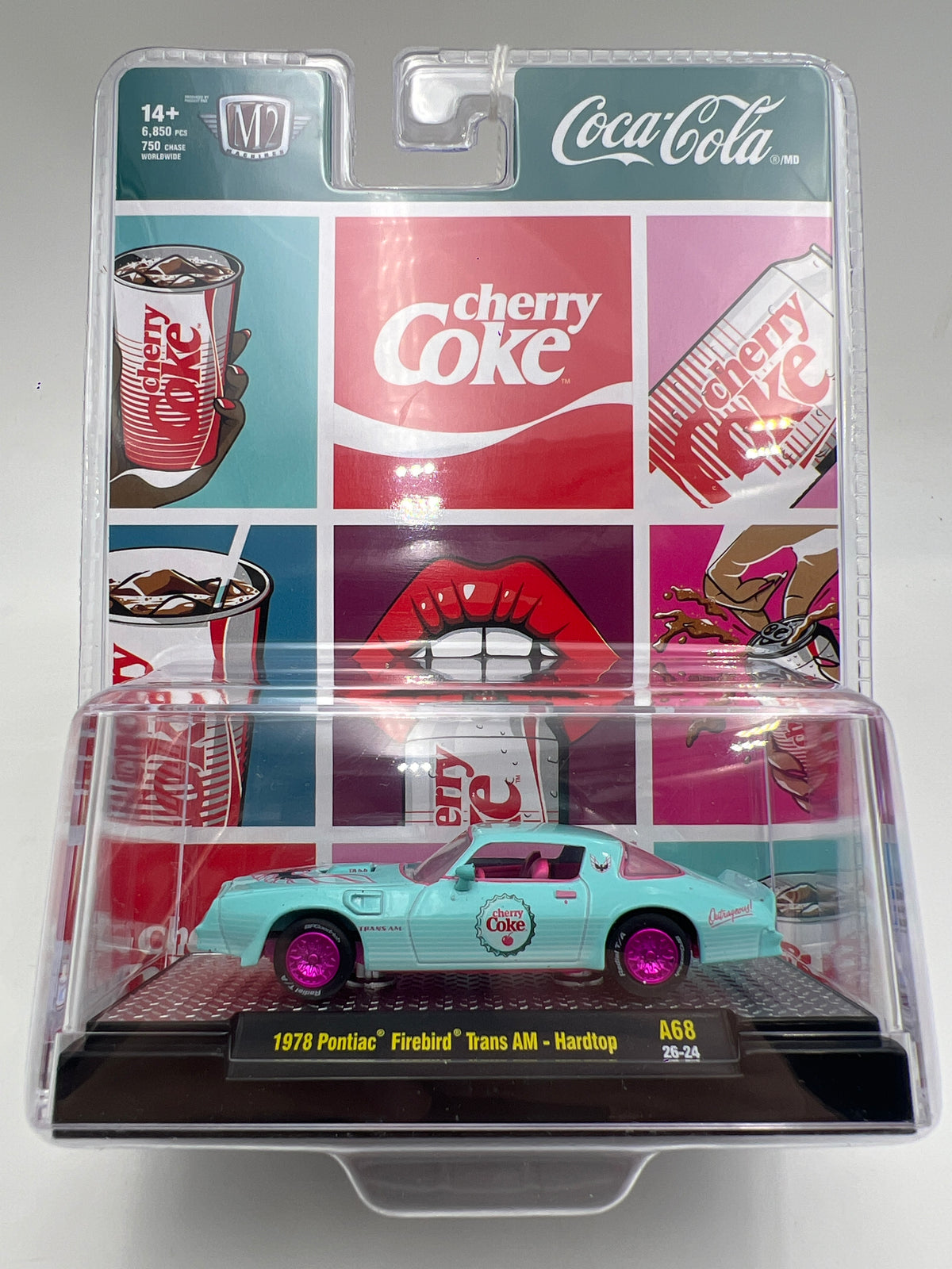 M2 Machines A68 Coca Cola CHASE 1978 Pontiac Firebird Trans Am Hardtop Light Blue