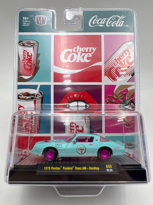 M2 Machines A68 Coca Cola CHASE 1978 Pontiac Firebird Trans Am Hardtop Light Blue