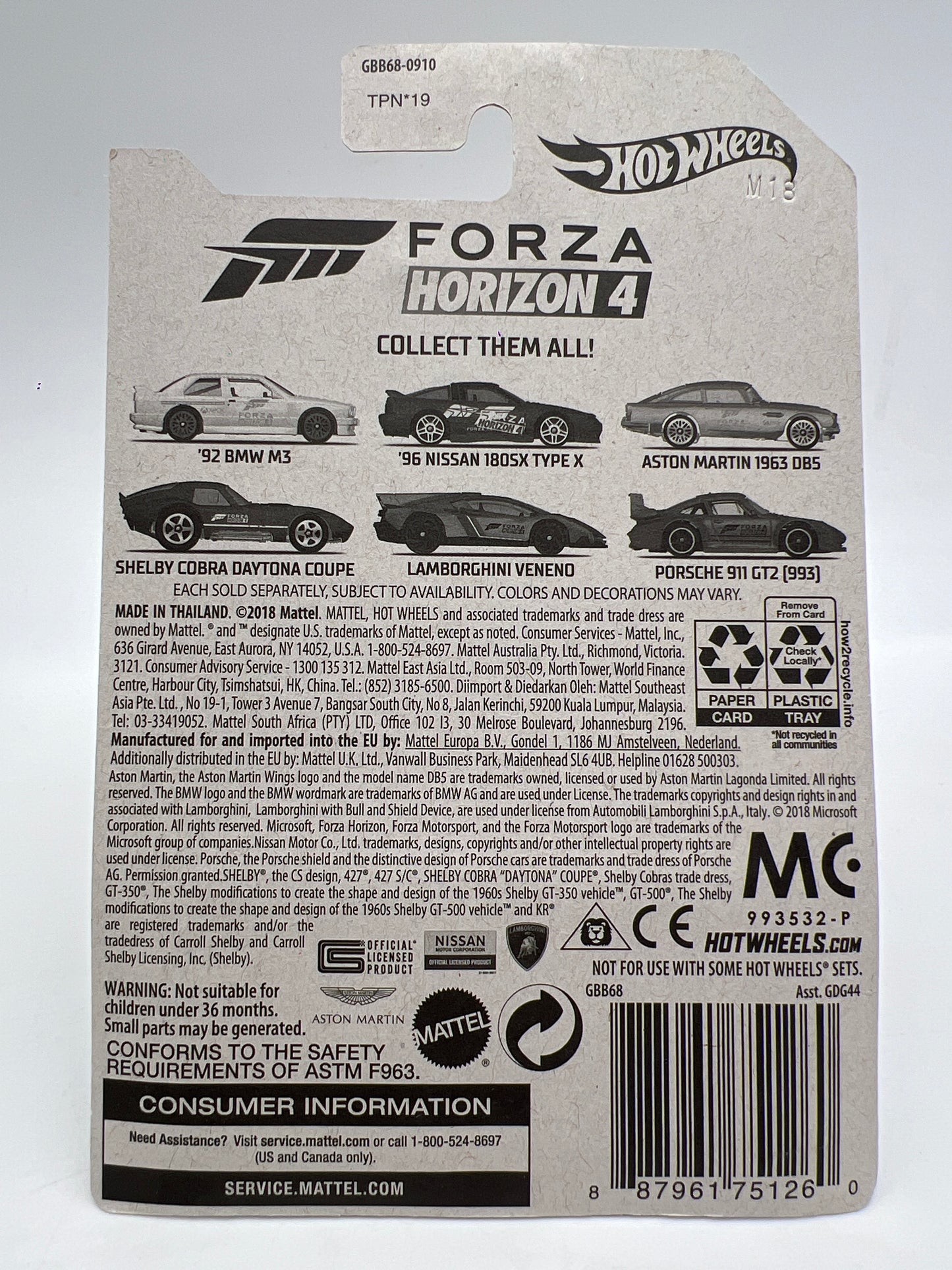 Hot Wheels Forza Horizon 4 #1 92 BMW M3 White 163A