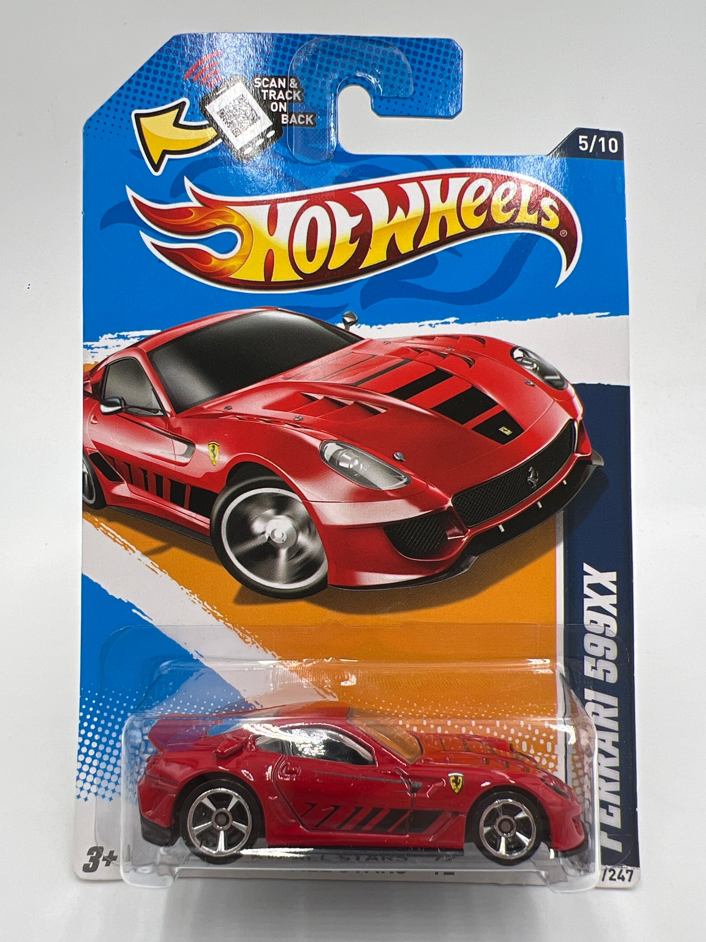 2012 Hot Wheels All Stars #125 Ferrari 599XX Red W/Protector 2