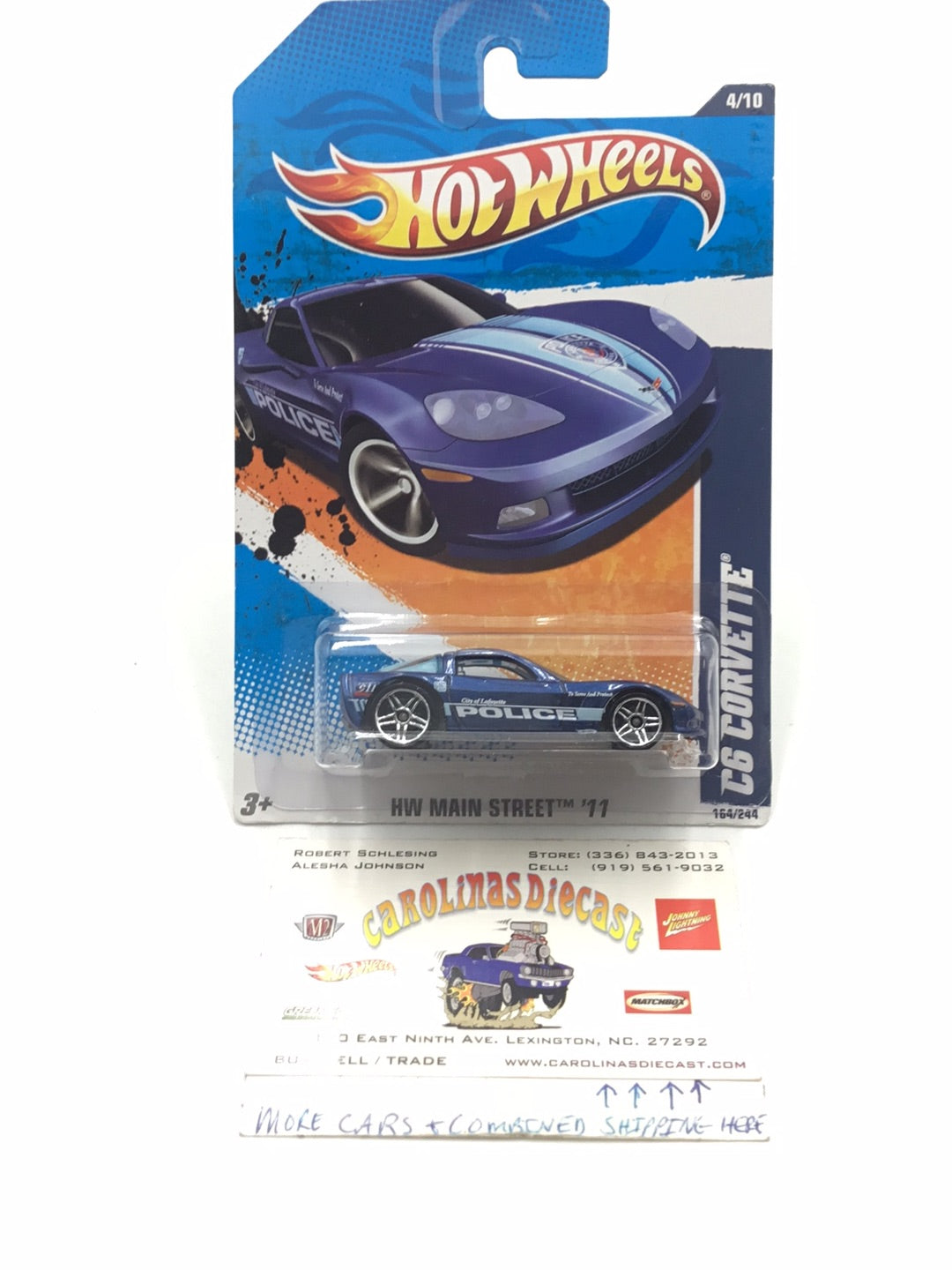 2011 Hot Wheels #164 C6 Corvette (Blue) FF4