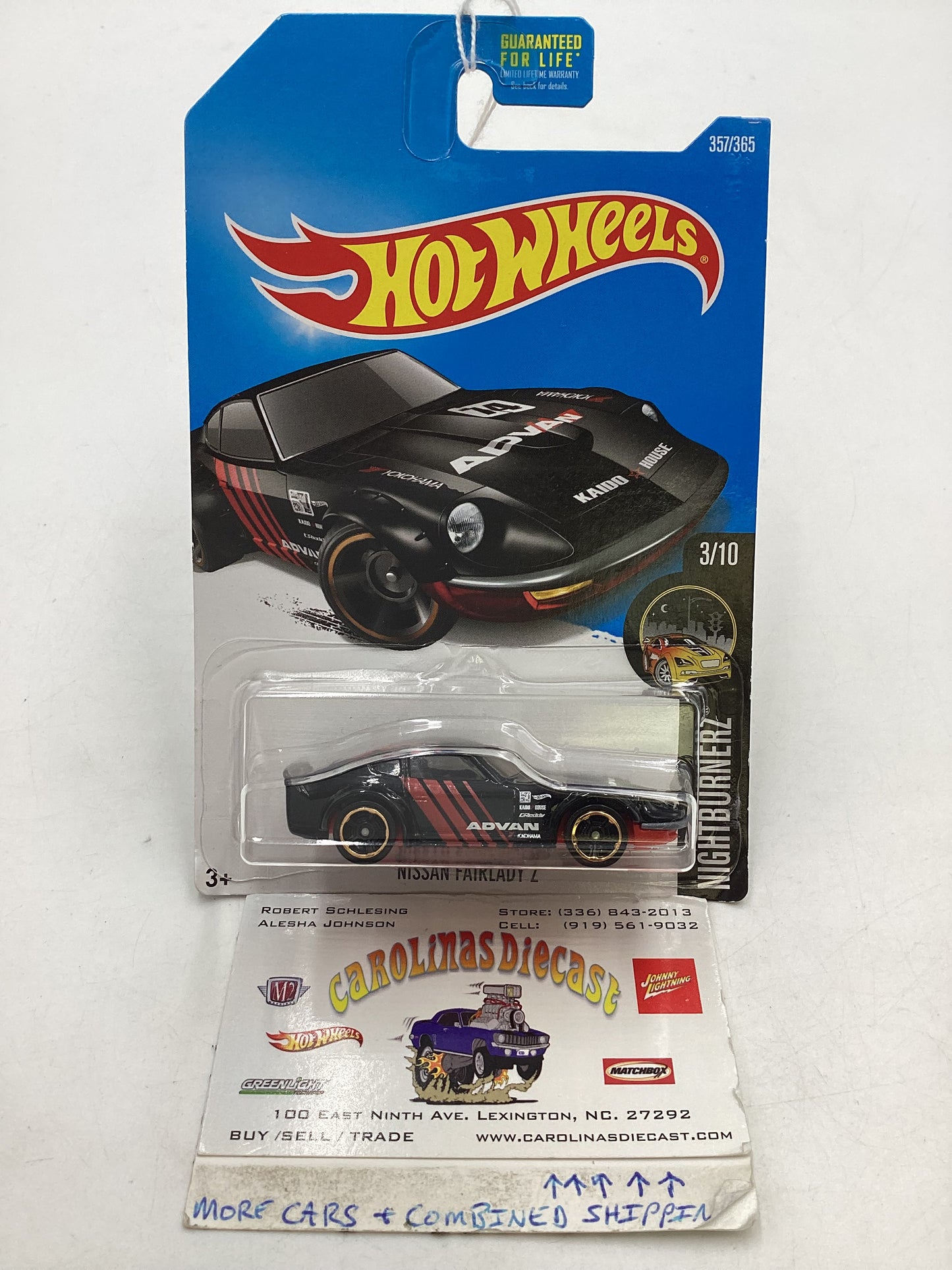 2017 Hot Wheels #357 Nissan Fairlady Z Advan Black 80C