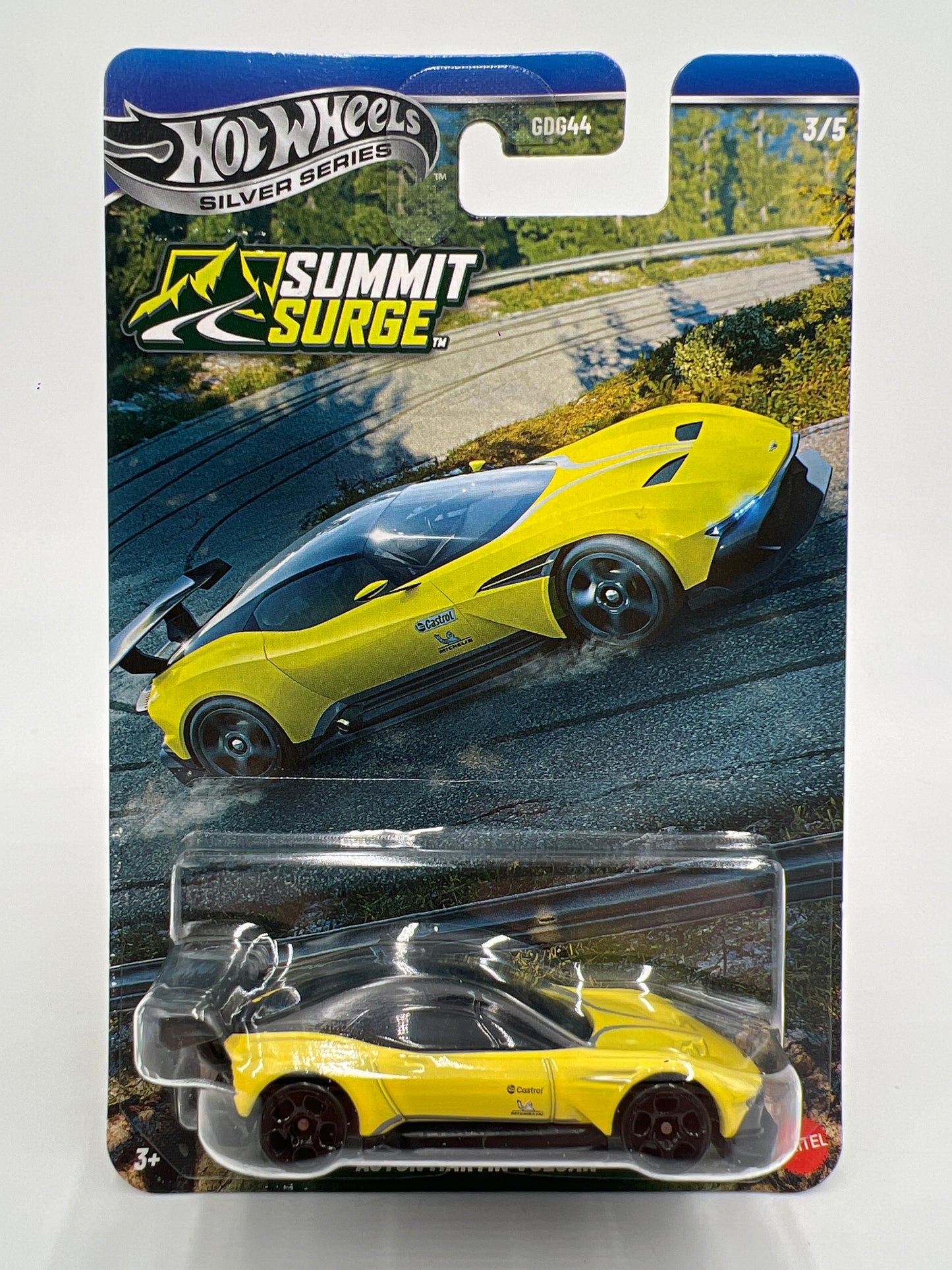 2026 Hot Wheels Silver Series Summit Surge #3 Aston Martin Vulcan Yellow 153F
