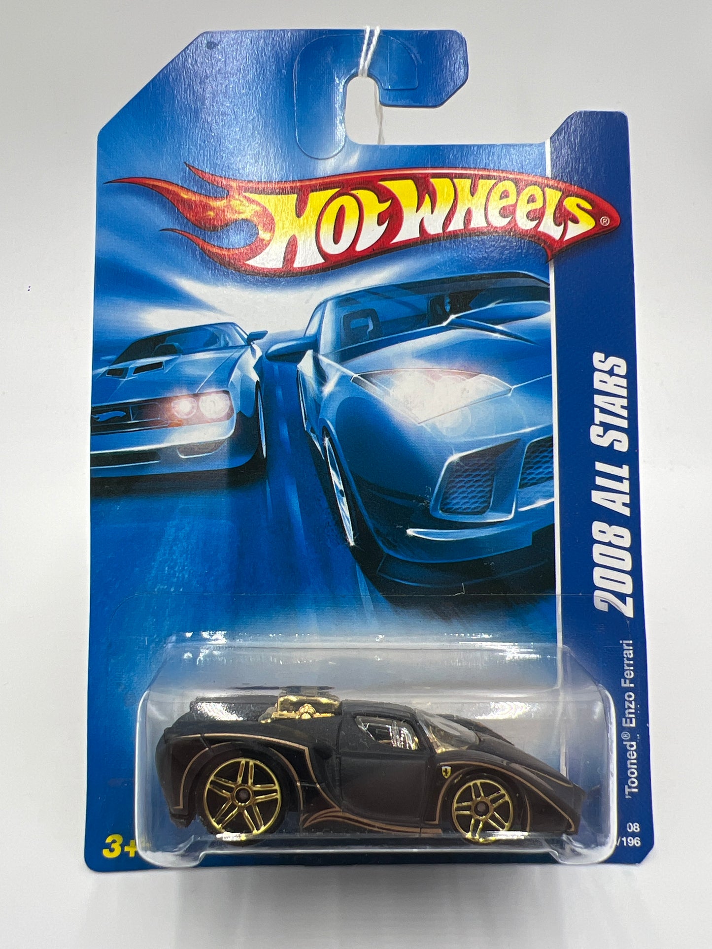 2008 Hot Wheels All Stars #66 Tooned Enzo Ferrari Black SR