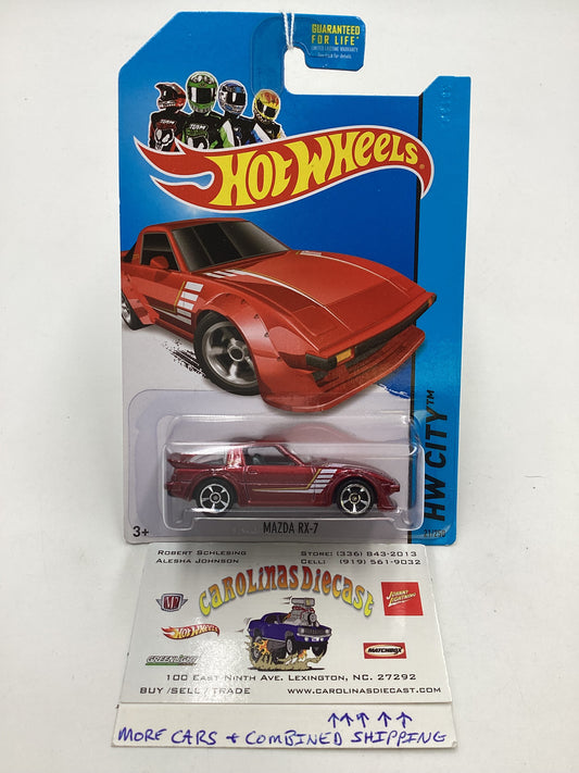 2014 Hot Wheels HW City #21 Mazda RX-7 Red 86E