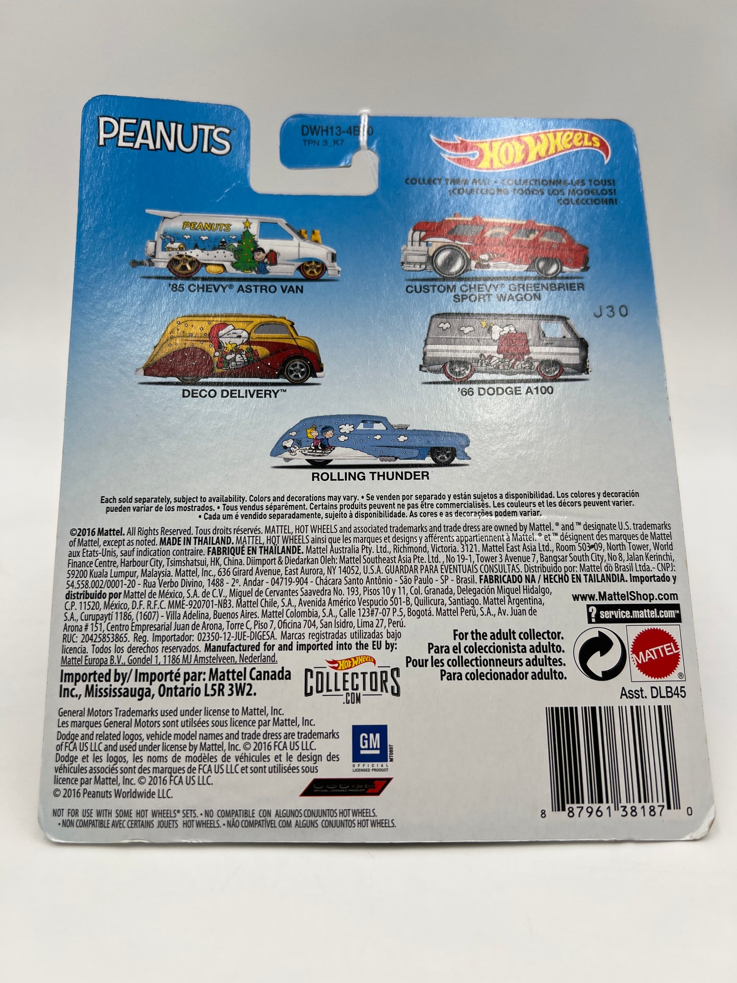 Hot Wheels Pop Culture Premium Peanuts 66 Dodge A100 Silver 272F