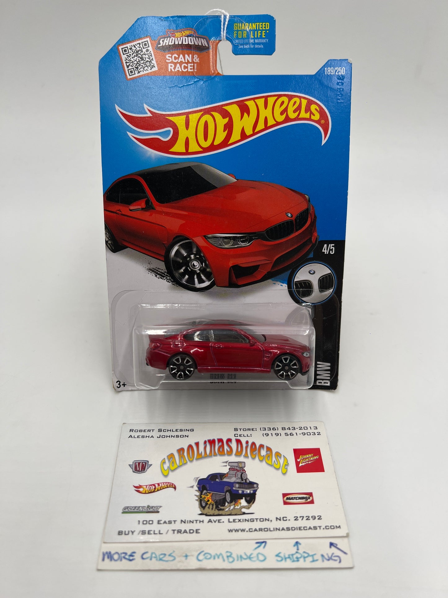 2016 Hot Wheels BMW #189 BMW M4 Red 108A