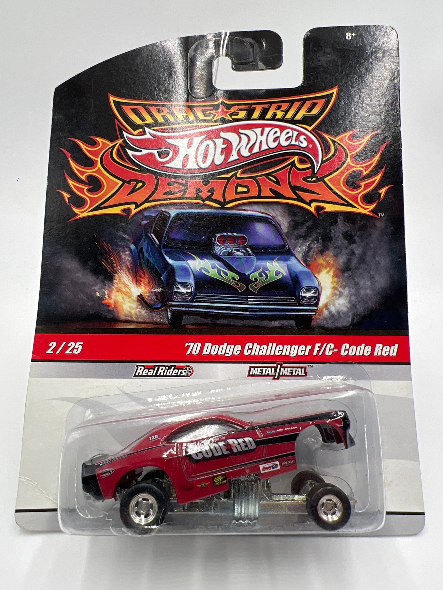 Hot Wheels Premium Drag Strip Demons #2 70 Dodge Challenger F/C Code Red (Cracked Blister) SR