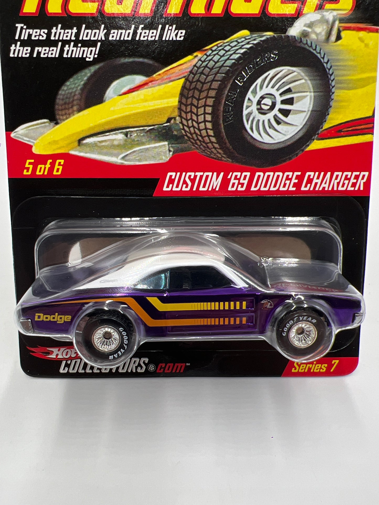 Hot Wheels RLC Real Riders Series 7 #5 3041/7500 Custom 69 Dodge Charger Purple W/Protector
