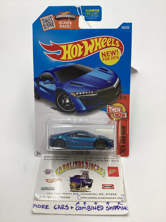 2016 Hot Wheels #108 17 Acura NSX Blue