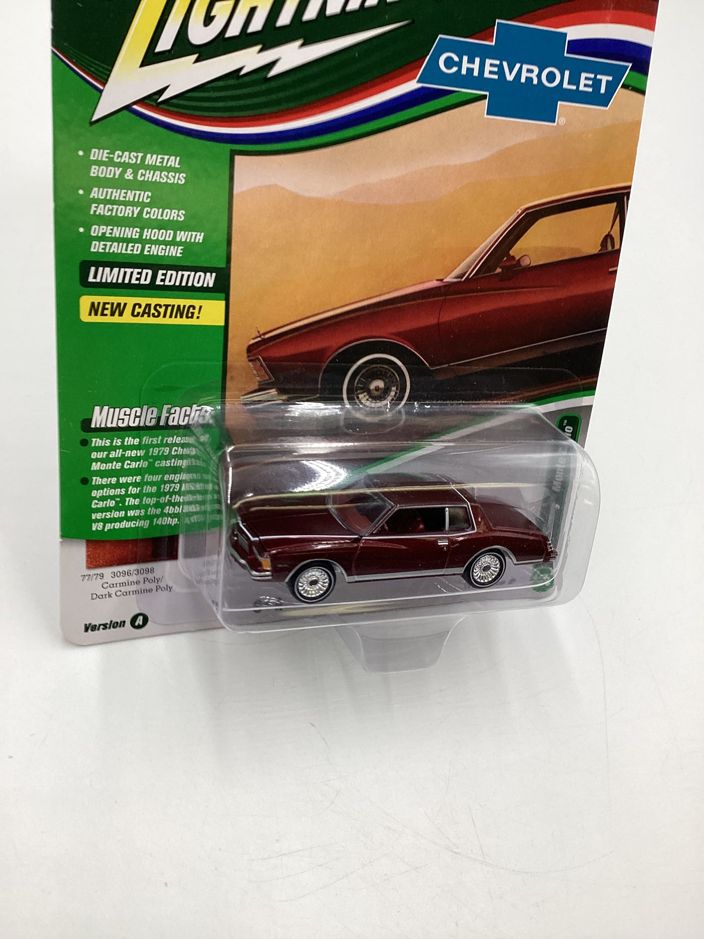 Johnny Lightning Muscle Cars U.S.A. Release 2 Version A 1979 Chevy Monte Carlo Dark Red