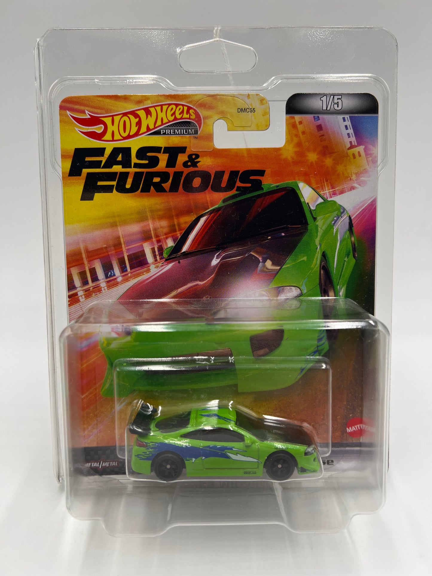 Hot Wheels Premium Fast & Furious #1 95 Mitsubishi Eclipse Green W/Protector 2