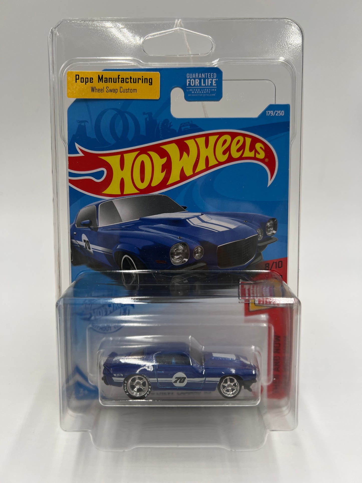 Hot Wheels 70 Chevy Camaro RS Blue Wheel Swap Custom On Card W/Protector SR