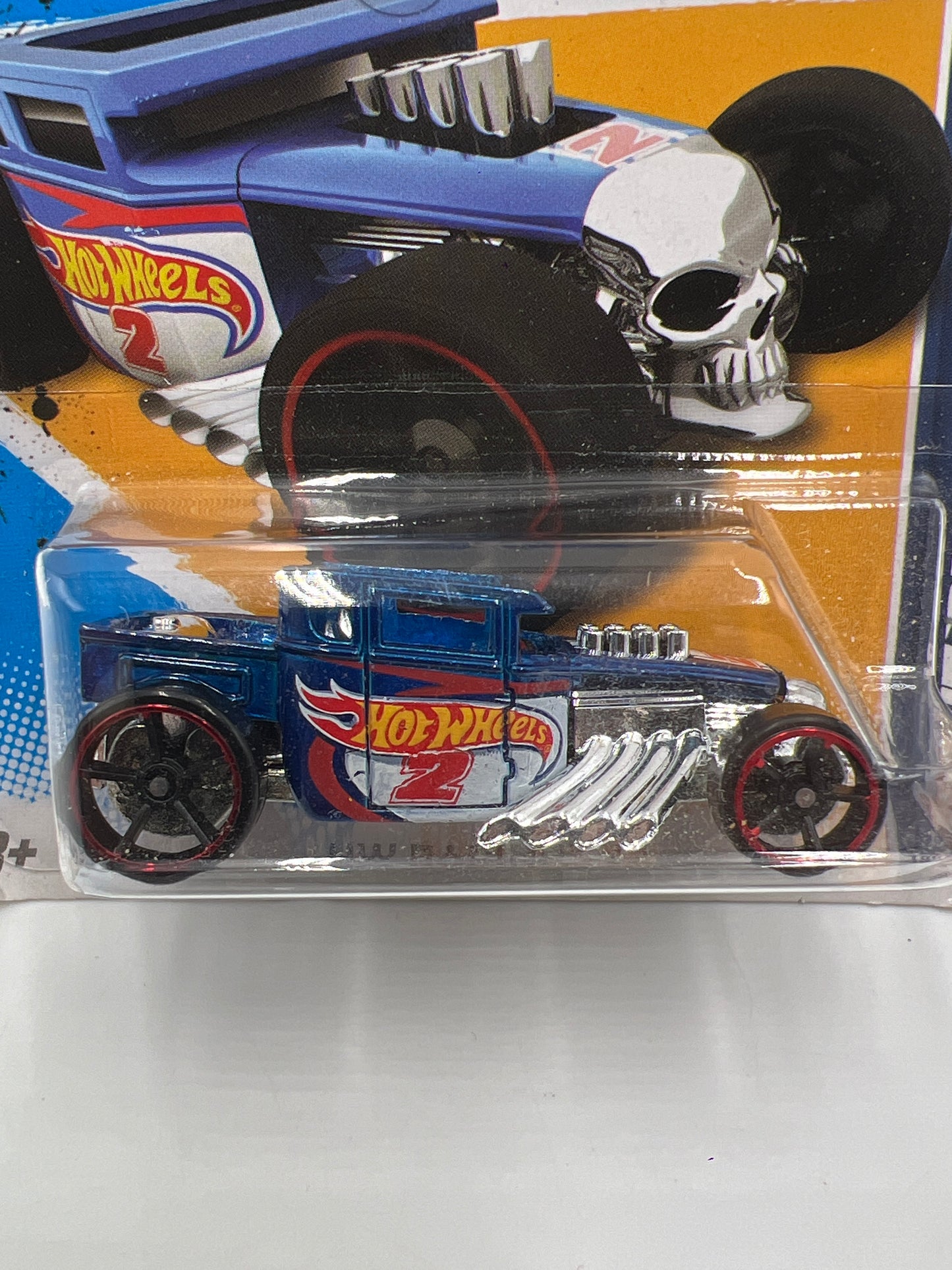 2012 Hot Wheels Short Card HW Racing #180 Bone Shaker Blue