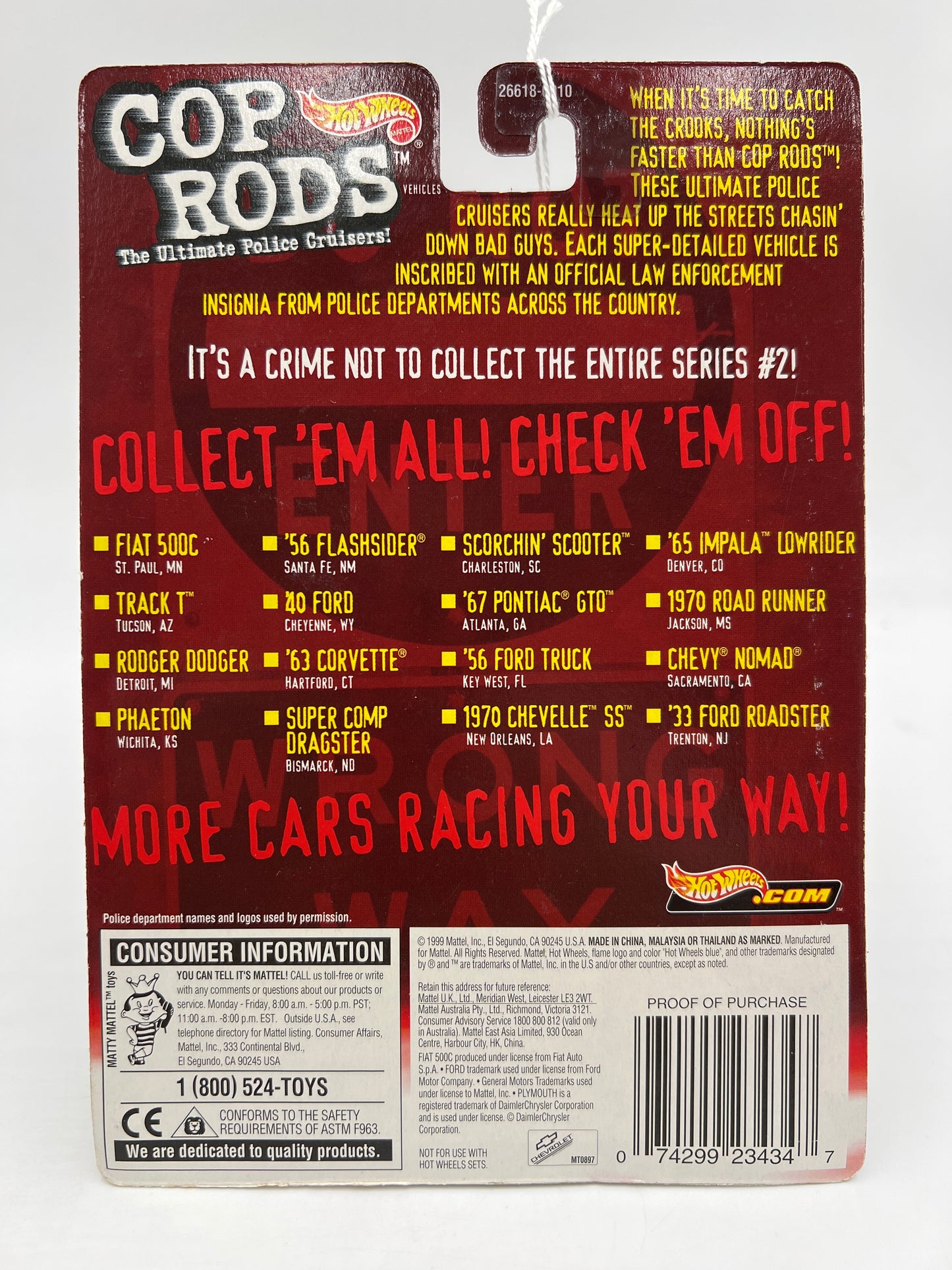 Hot Wheels Cop Rods Series 2 Jackson MS 1970 Plymouth Road Runner