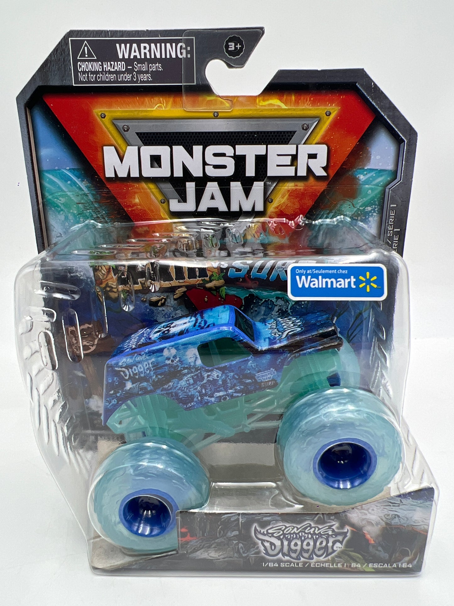 Monster Jam Walmart Exclusive Series 1 Earth vs Surf Sonuva Digger