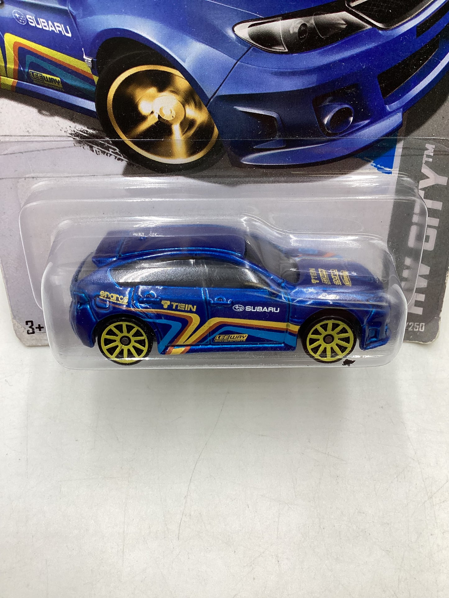 2013 Hot Wheels #25 Subaru WRX STI Blue *Card Not Perfect* 89D