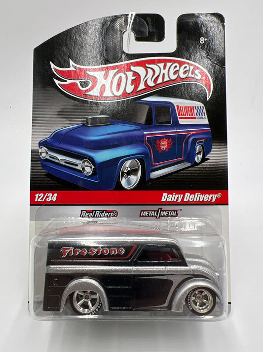 2010 Hot Wheels Premium Slick Rides #12 Dairy Delivery Firestone Black/Silver SR