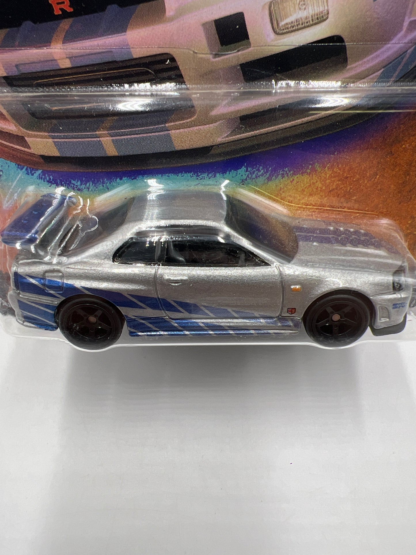 Hot Wheels Fast & Furious #4 Nissan Skyline GT-R BNR34 Silver W/Protector