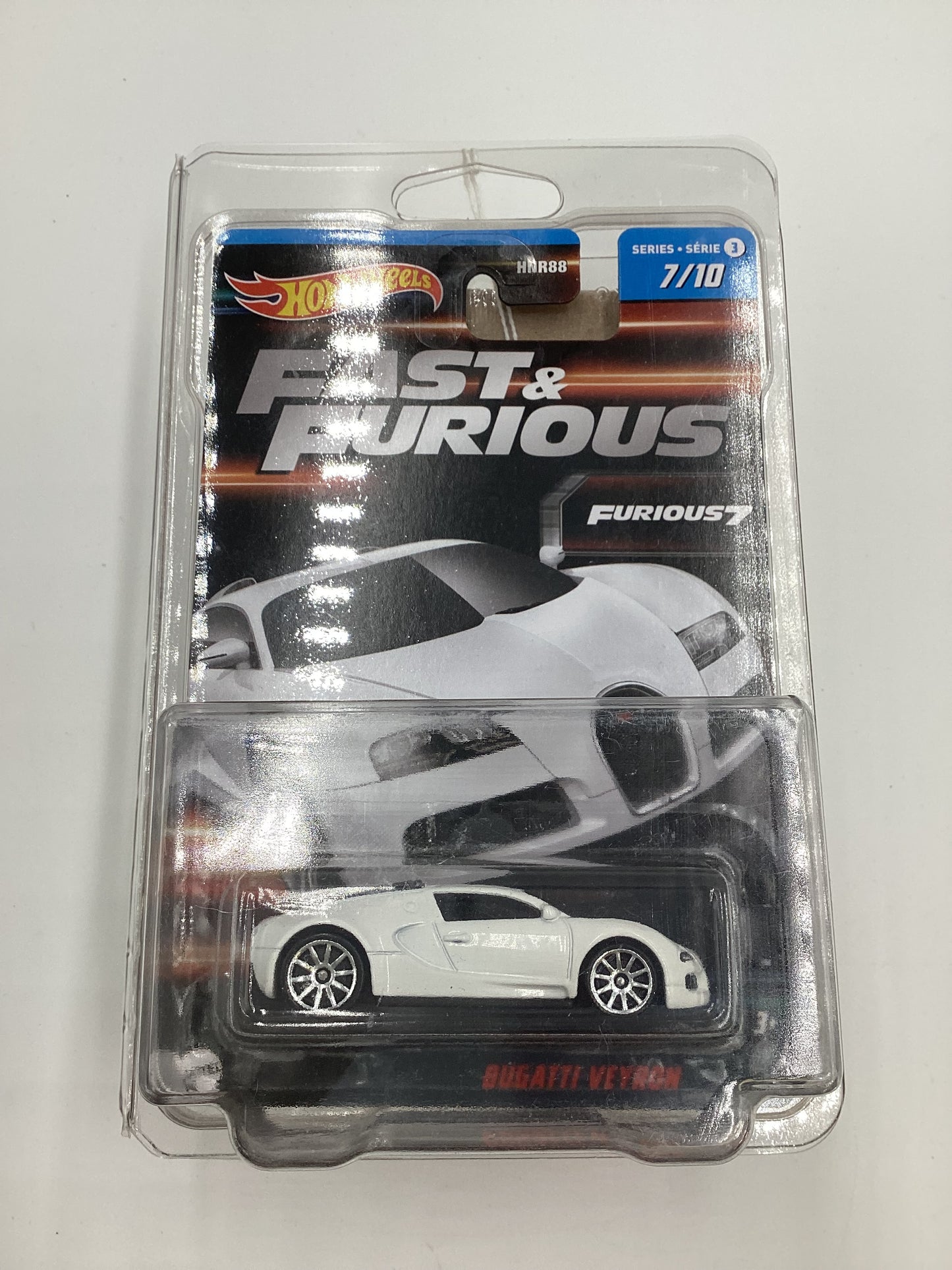 2023 Hot Wheels Fast and Furious Series 3  #7 Bugatti Veyron White with protector