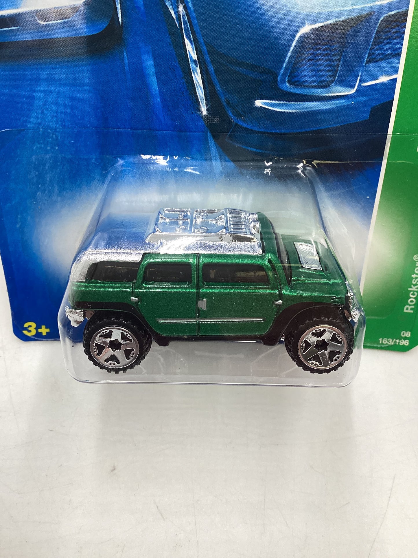 2008 Hot Wheels Super Treasure Hunt + Treasure Hunt Rockster Green #163 with protector