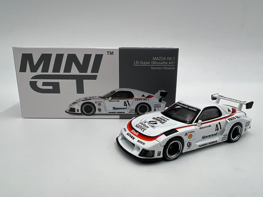 Mini GT #773 MiJo Exclusive Mazda RX-7 LB-Silhouette 41 Numero Reserve White