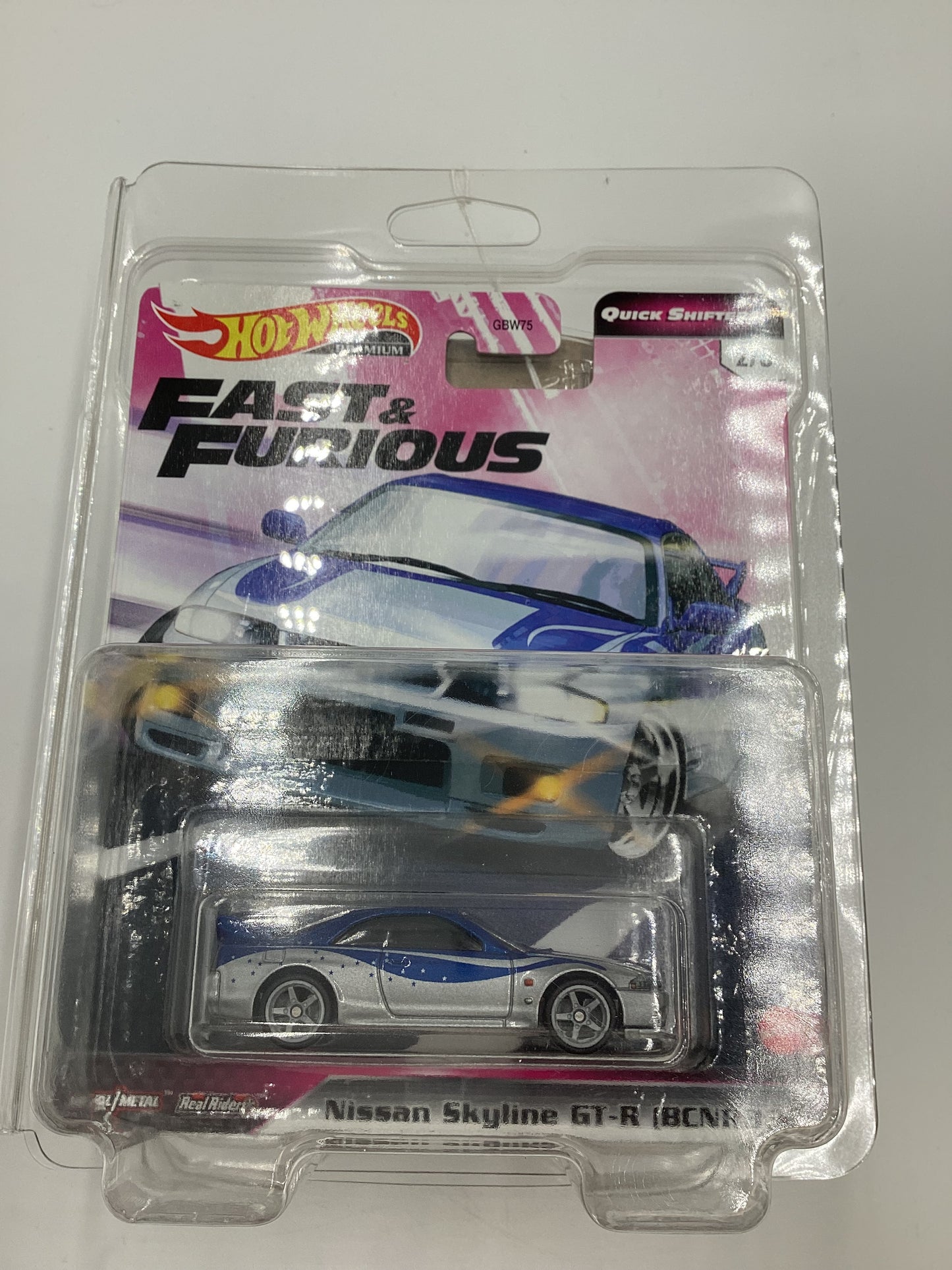 Hot Wheels Fast & Furious Quick Shifters #2 Nissan Skyline GT-R BCNR33 W/Protector
