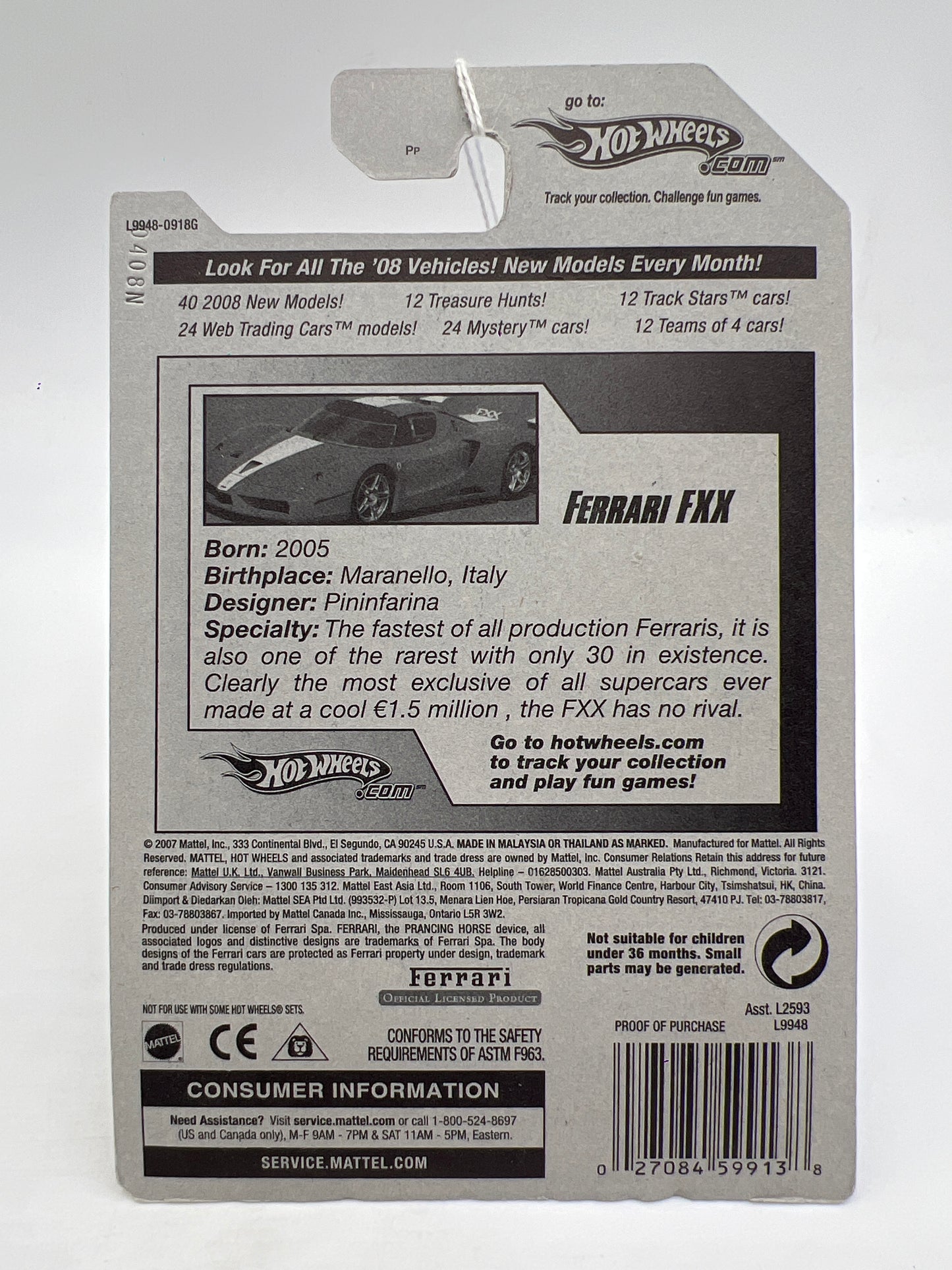 2008 Hot Wheels New Models #33 Ferrari FXX Black