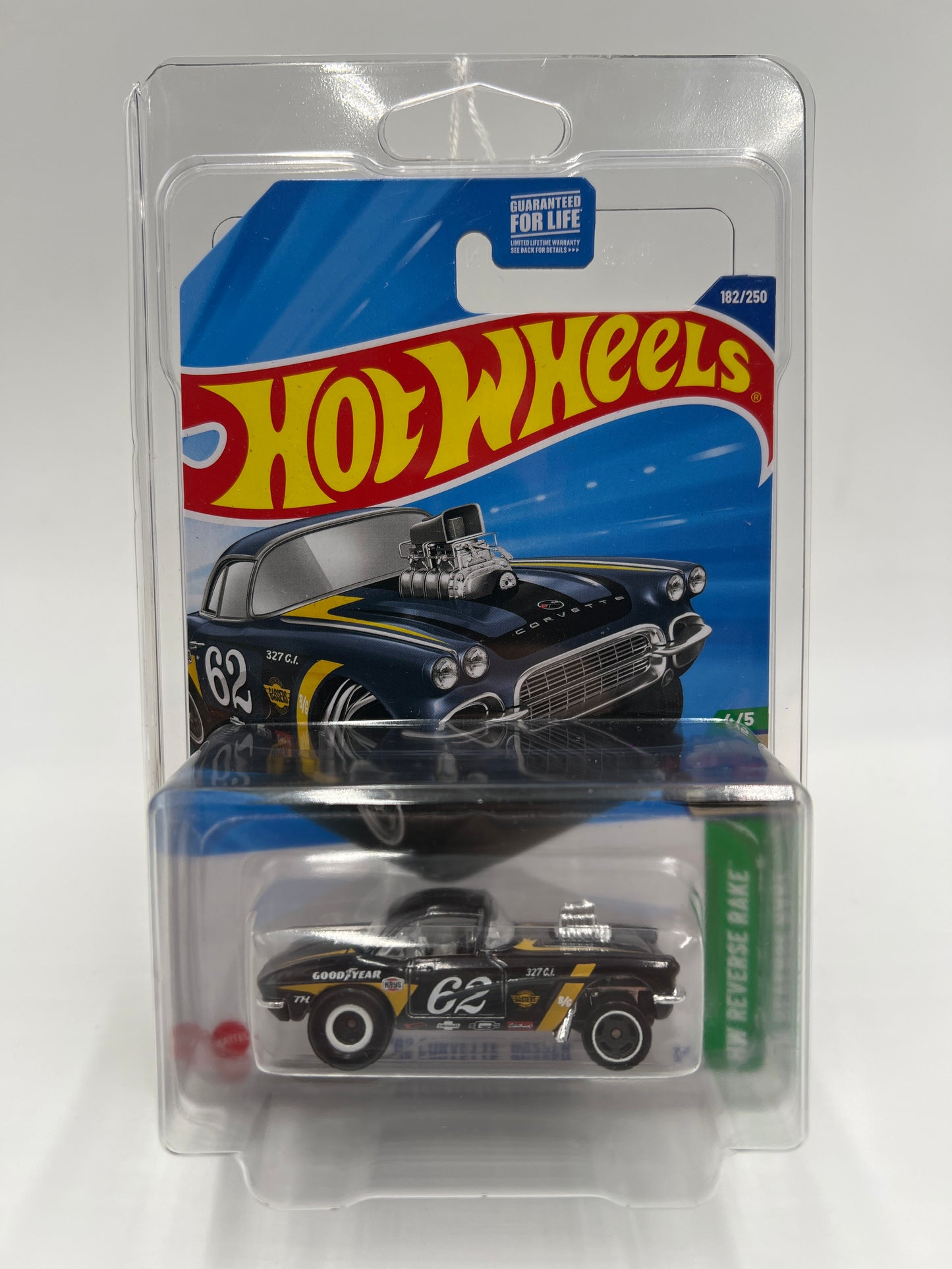 2025 Hot Wheels J Case Super Treasure Hunt #182 62 Corvette Gasser W/Protector