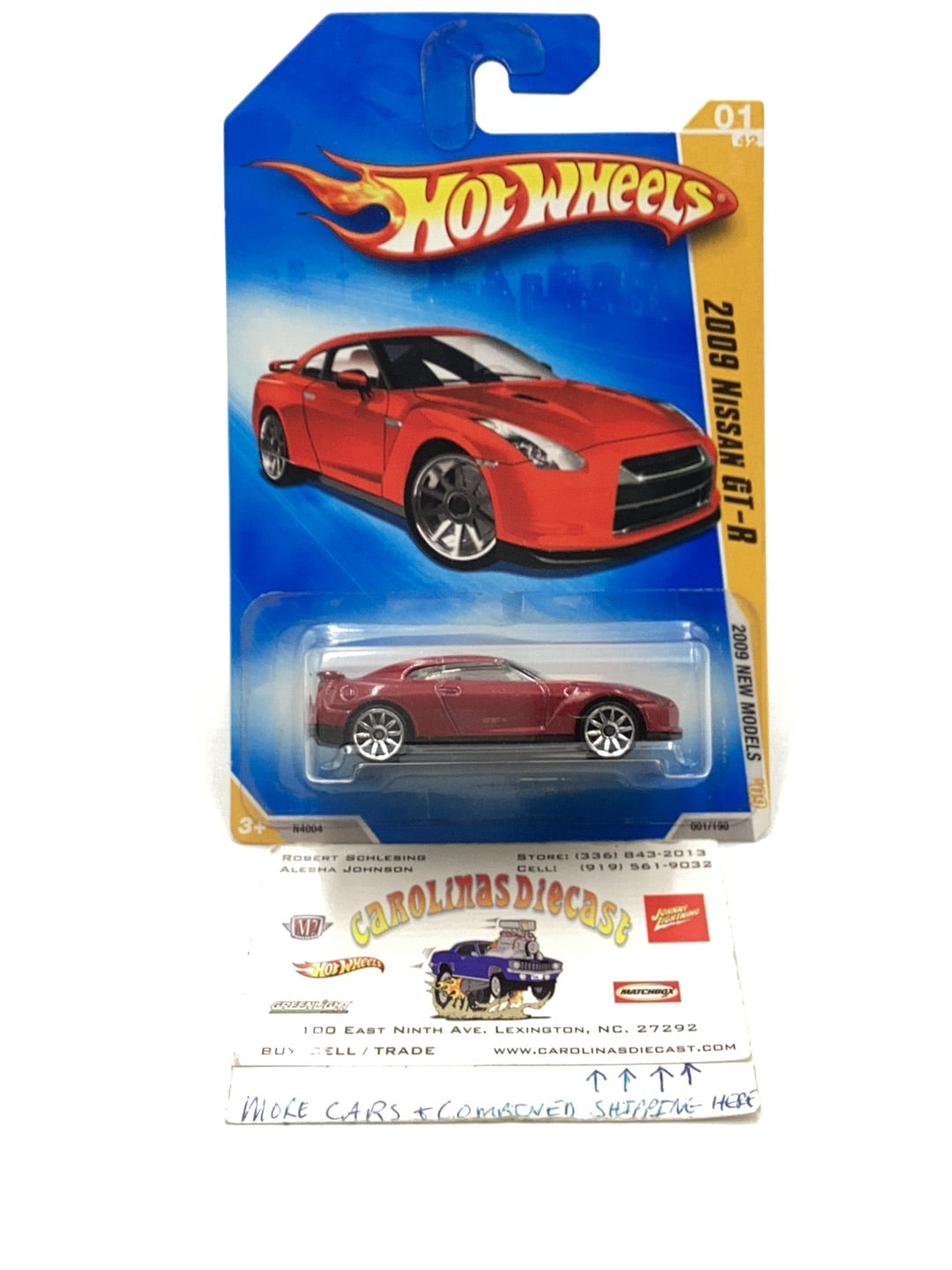 2009 Hot Wheels #1 2009 Nissan GT-R Red with protector