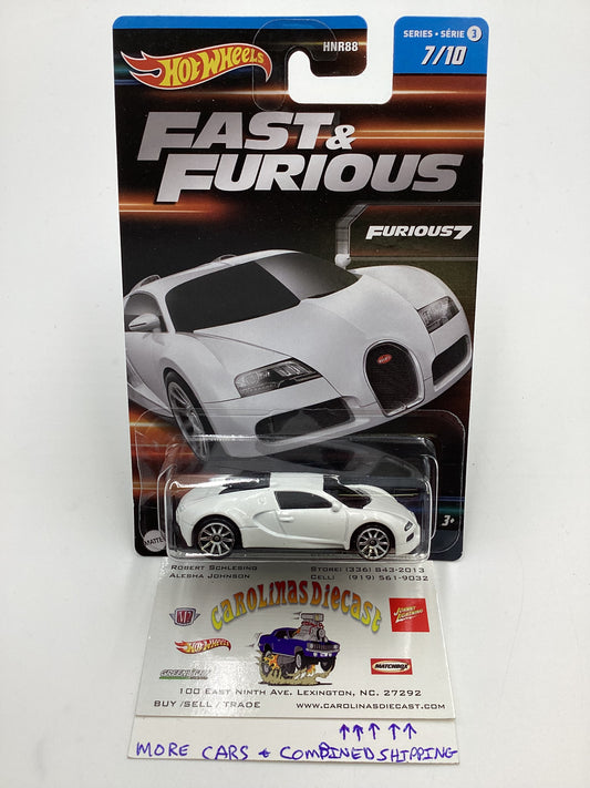 2023 Hot Wheels Fast and Furious Series 3  #7 Bugatti Veyron White with protector