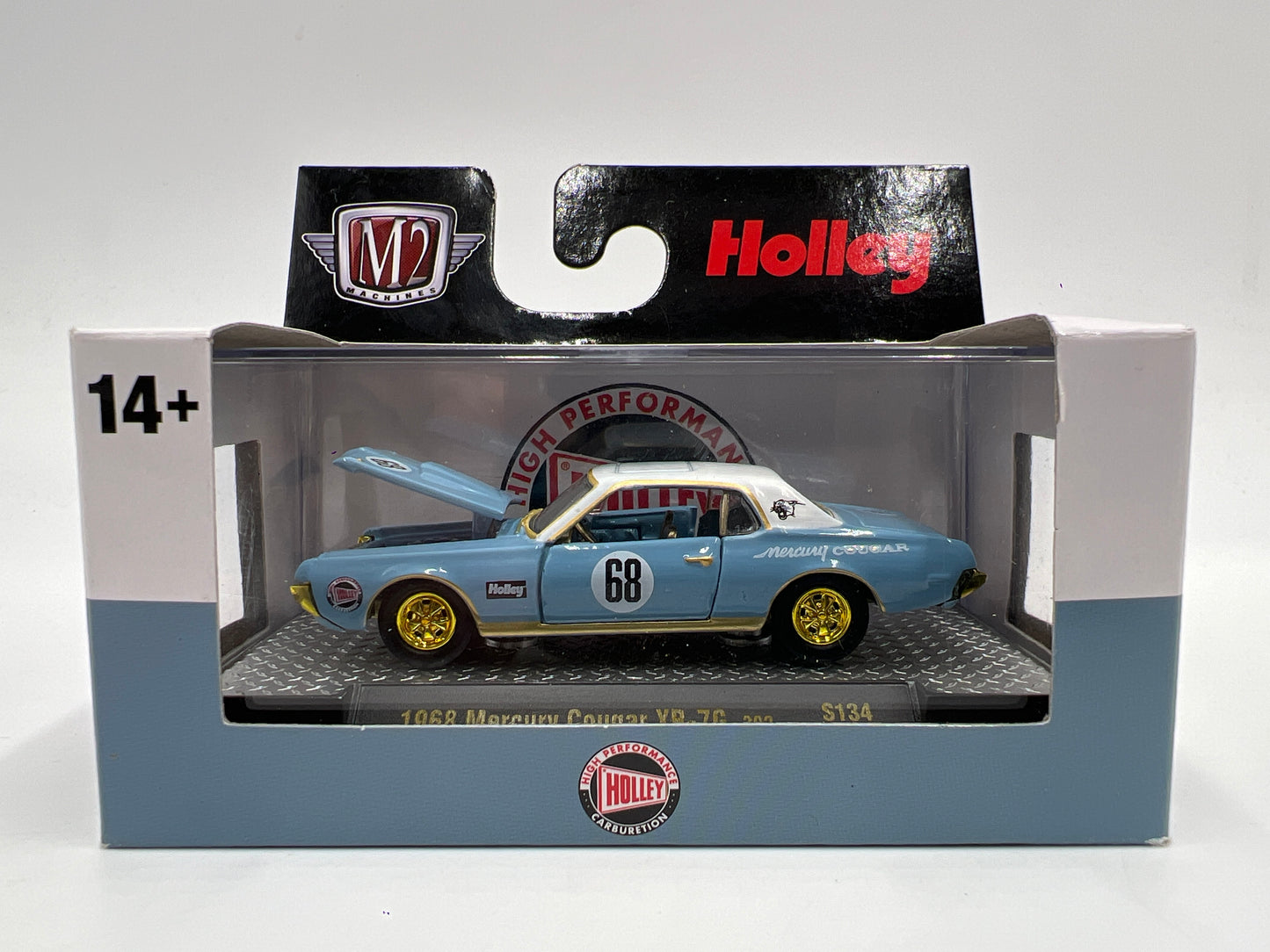 M2 Machines Holley CHASE 1968 Mercury Cougar XR-76 302 Light Blue S134