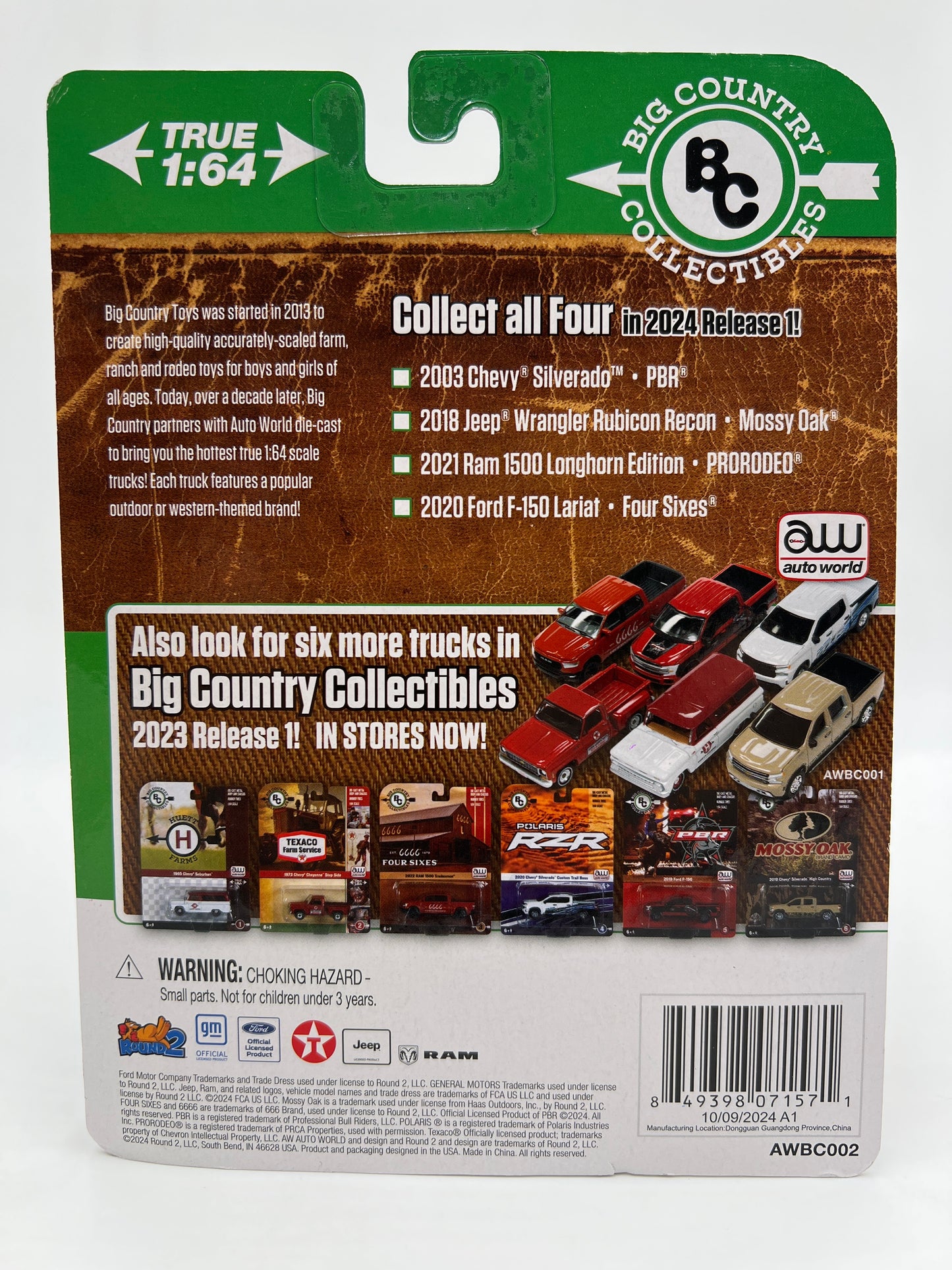 Auto World CHASE Big Country Collectibles PBR #1 2003 Chevy Silverado Cateye Ultra Red W/Protector