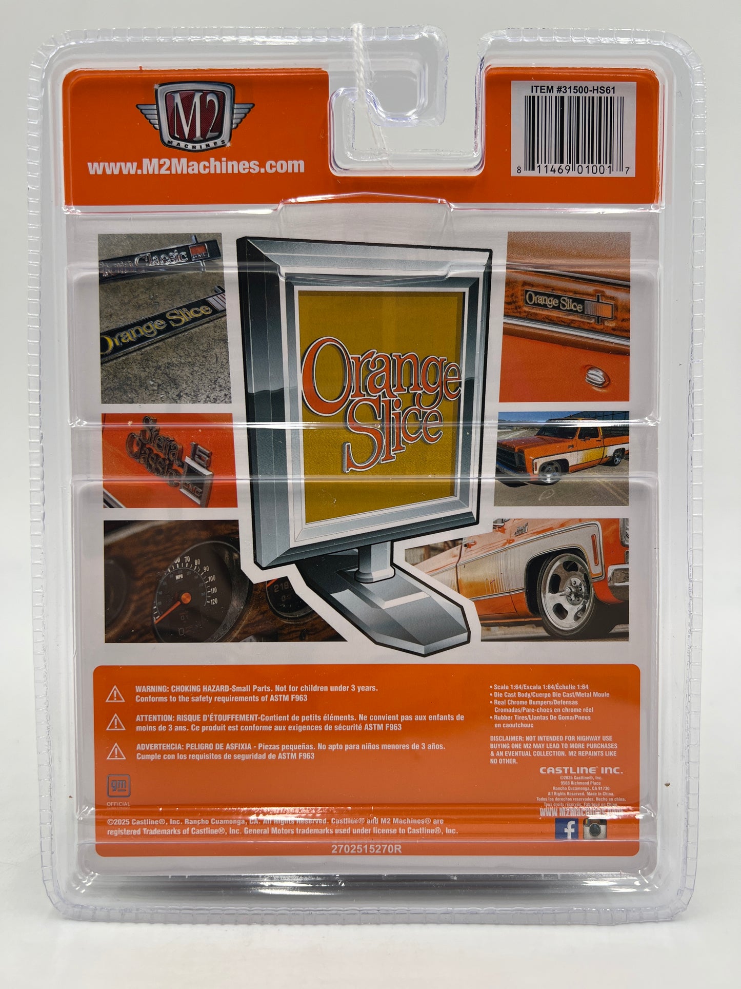 M2 Machines Hobby Exclusive Orange Slice 1976 GMC Sierra Grande 15 HS61 201D