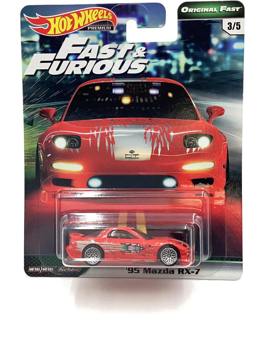 Hot wheels premium fast and furious Original Fast 3/5 95 Mazda RX-7 with protector