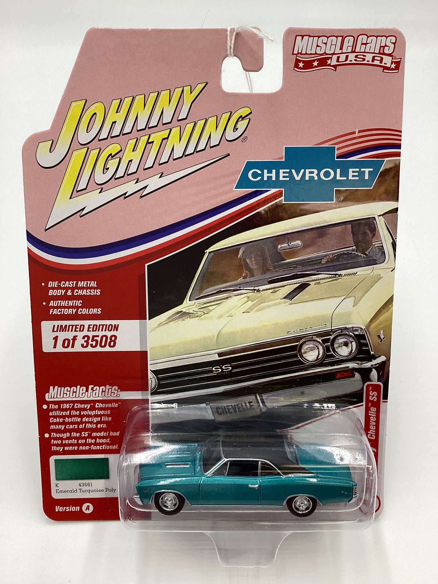 Johnny Lightning Muscle Cars USA Release 1 Version A 1967 Chevy Chevelle SS Light Blue 229E