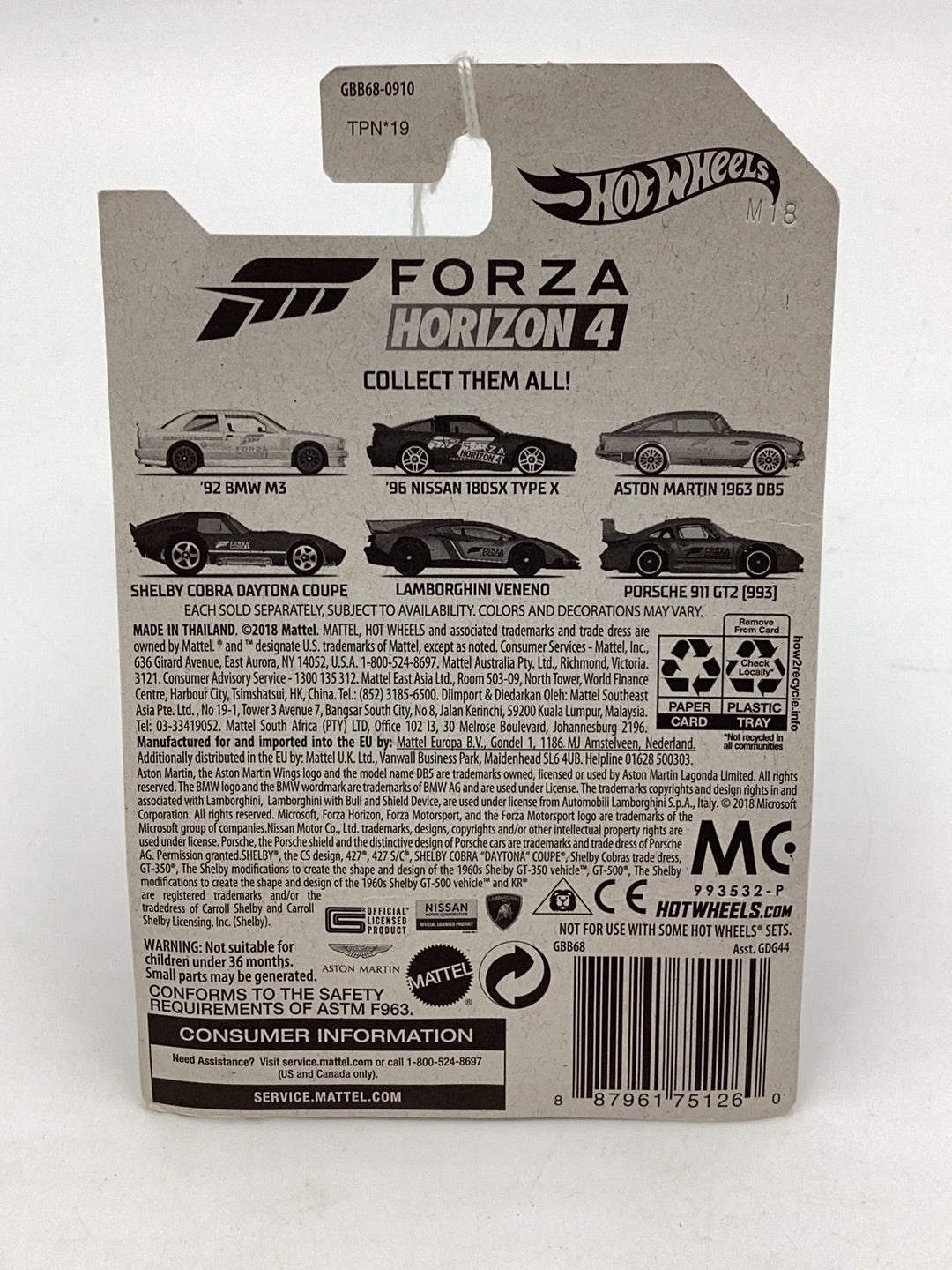 Hot wheels Forza Horizon 4 1/6 92 BMW M3 151G