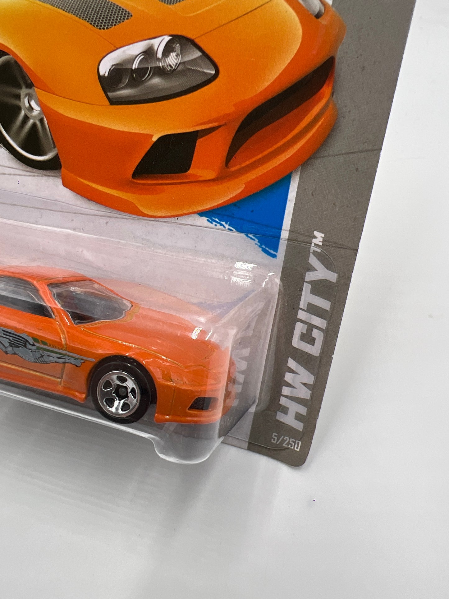 2013 Hot Wheels City #5 Fast & Furious Toyota Supra Orange W/Protector