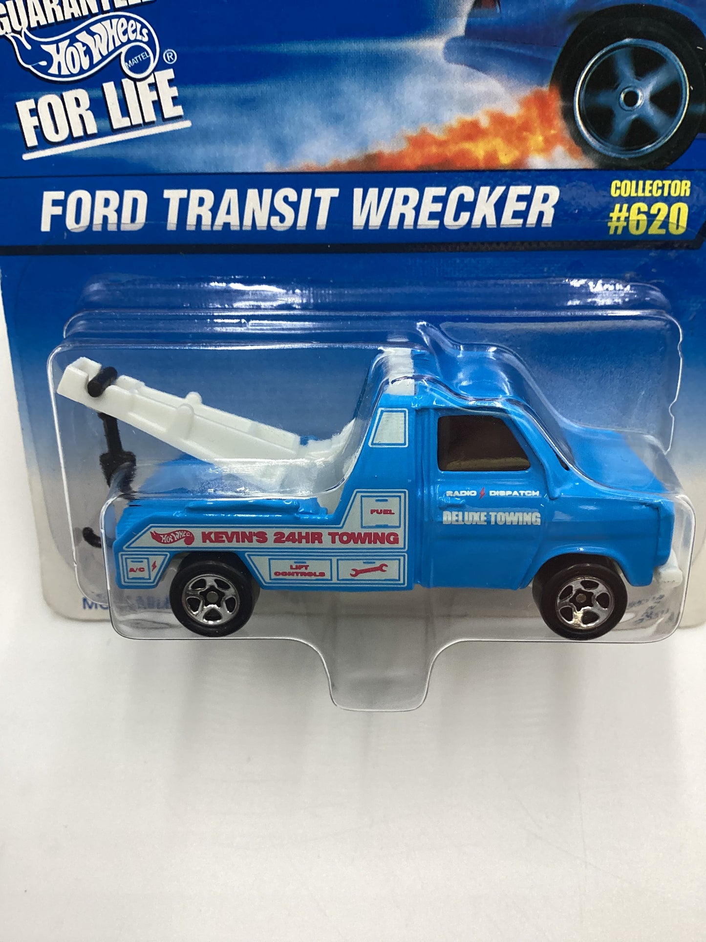 1996 Hot Wheels Collector #620 Ford Transit Wrecker Light Blue 240D