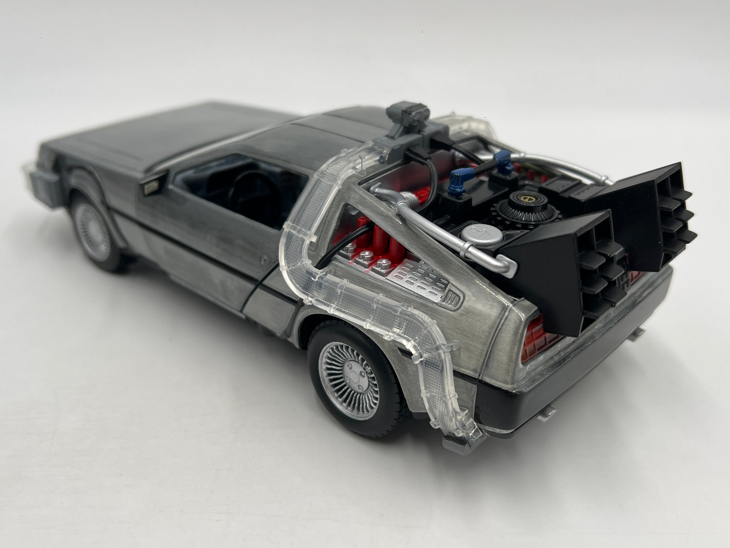 Jada 1/24 Scale Back To The Future 40 Years Edition Time Machine DMC DeLorean W/Lights & Truck Package