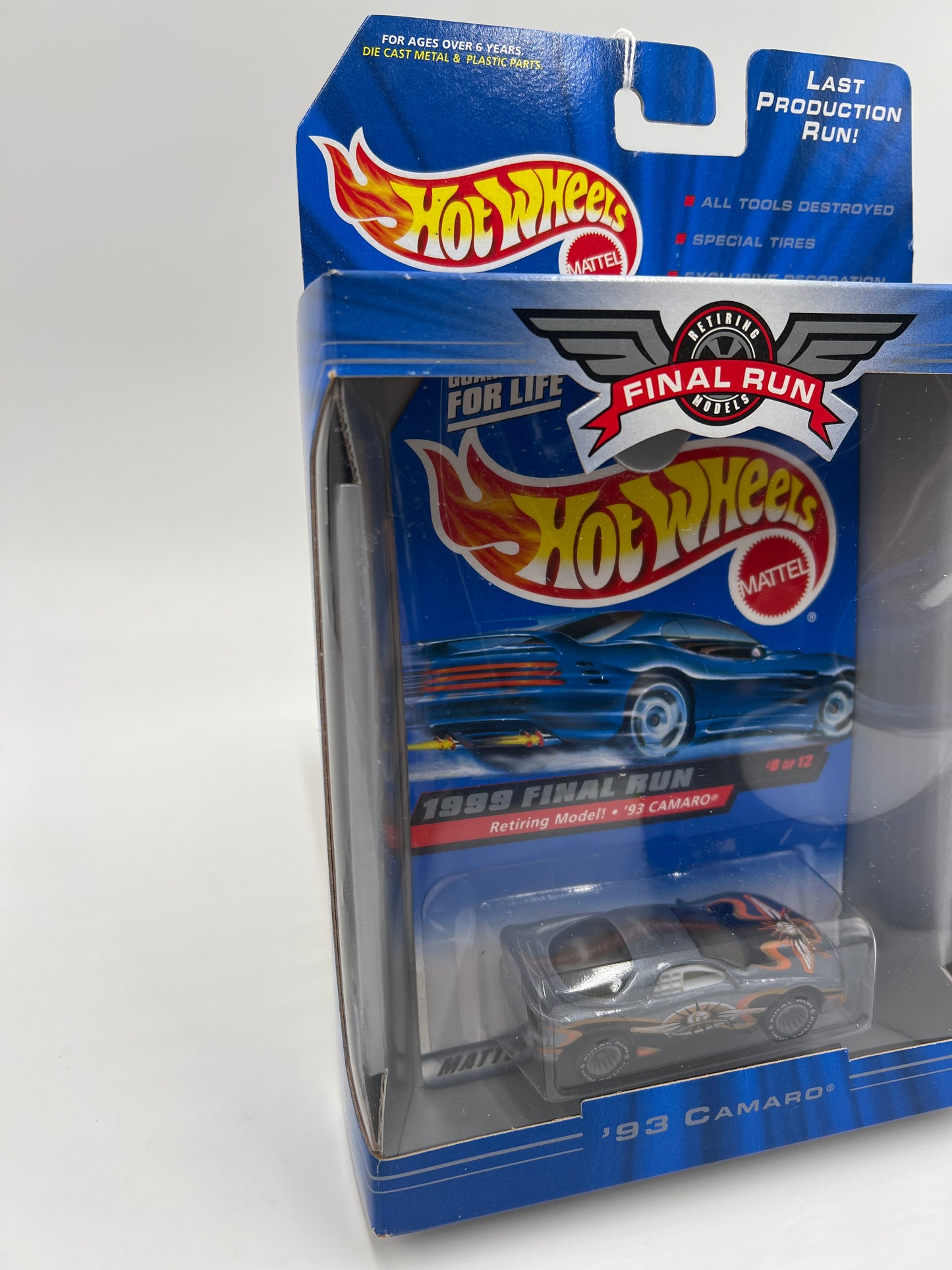 1999 Hot Wheels Final Run #8 93 Camaro Gray W/Real Riders