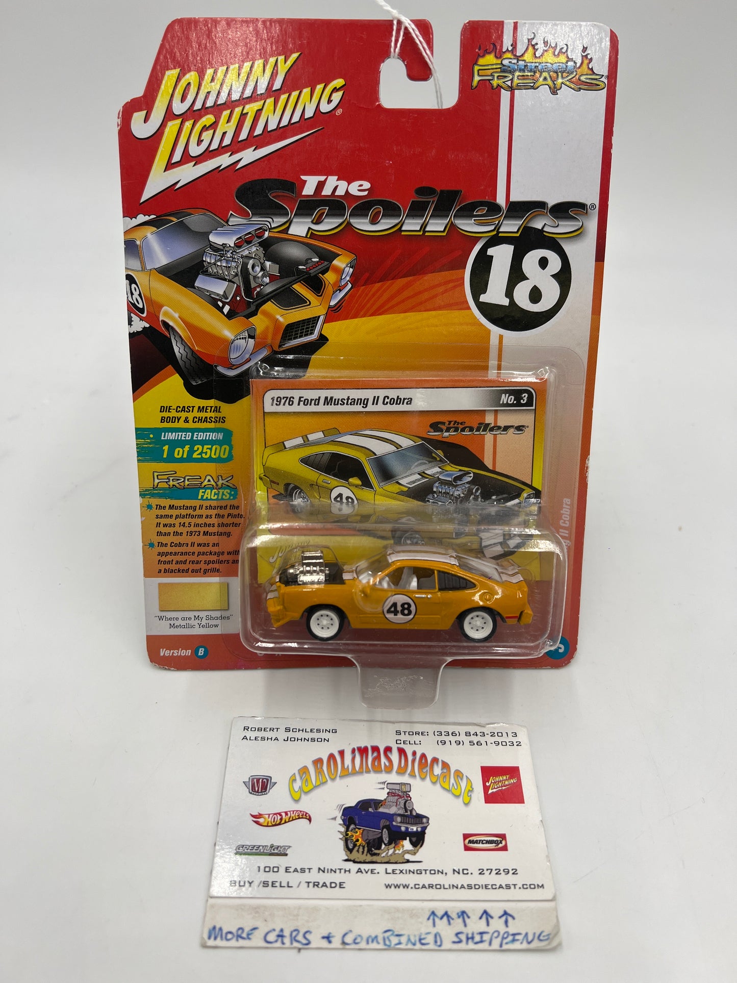 Johnny Lightning Street Freaks The Spoilers 1976 Ford Mustang II Cobra Yellow 227D