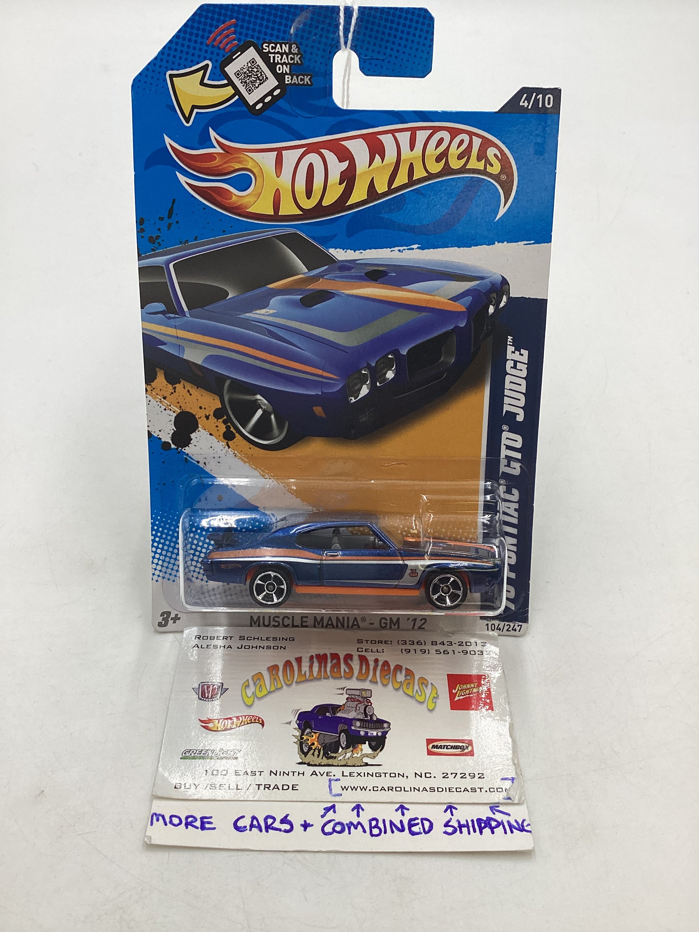 2012 Hot Wheels #104 70 Pontiac GTO Judge 54i – carolinasdiecast
