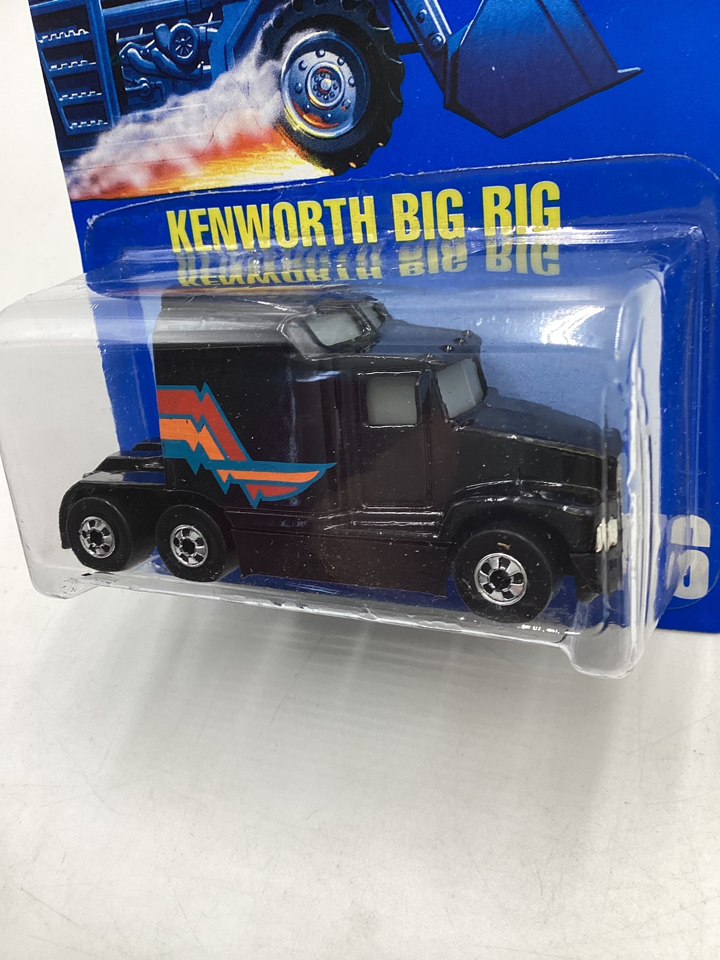 Hot Wheels Blue Card Collector No. 76 Kenworth Big Rig Black BW Wheels