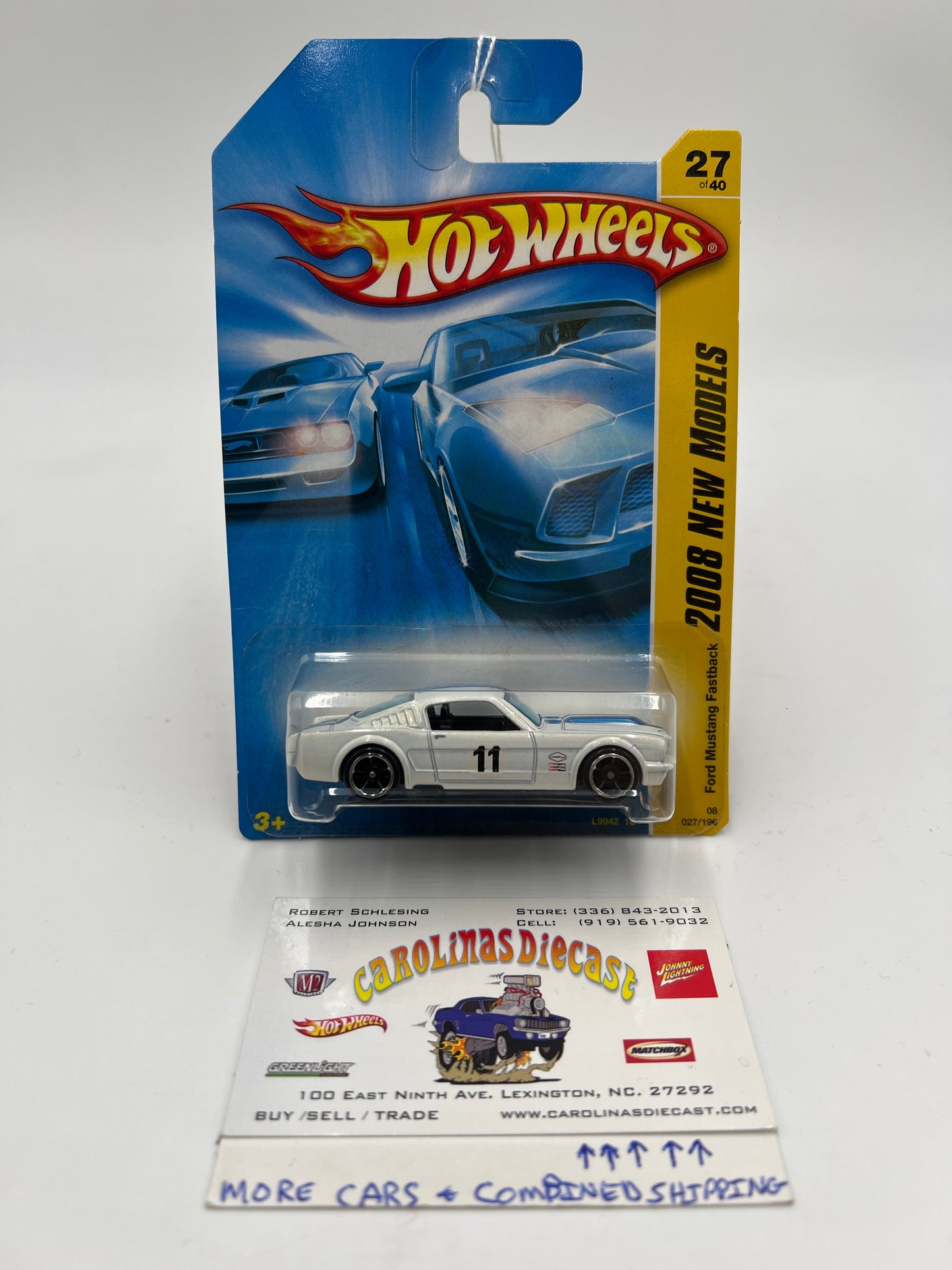 2008 Hot Wheels New Models #27 Ford Mustang Fastback White 25F