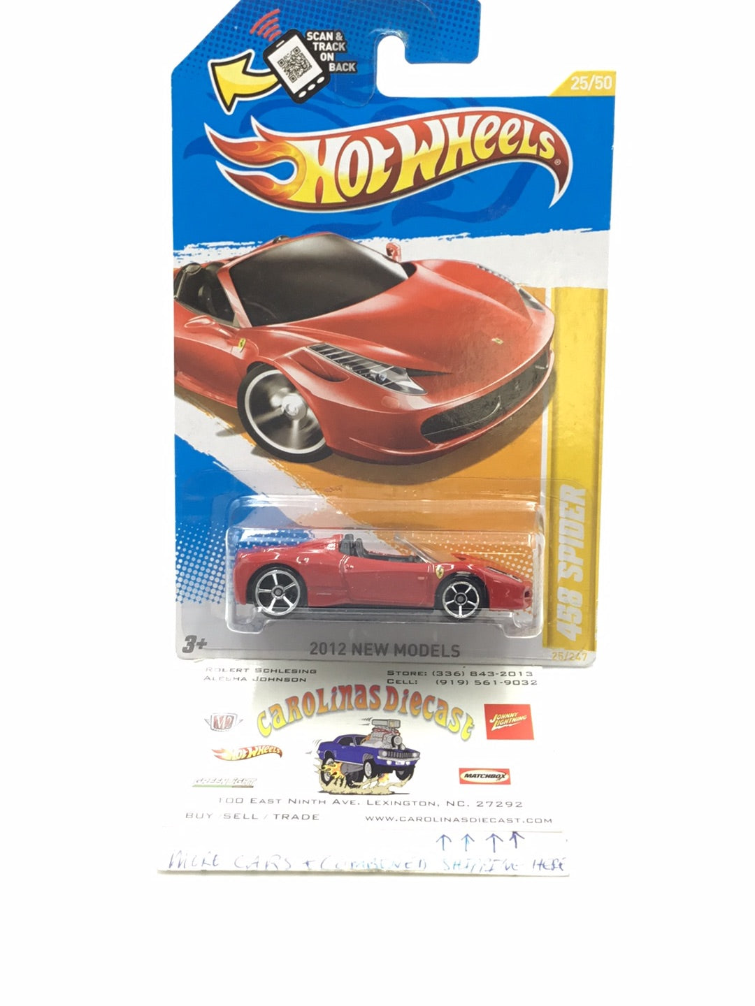 2012 Hot wheels #25 458 Spider OO3