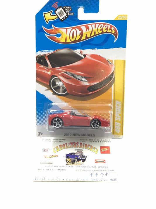 2012 Hot wheels #25 458 Spider OO3