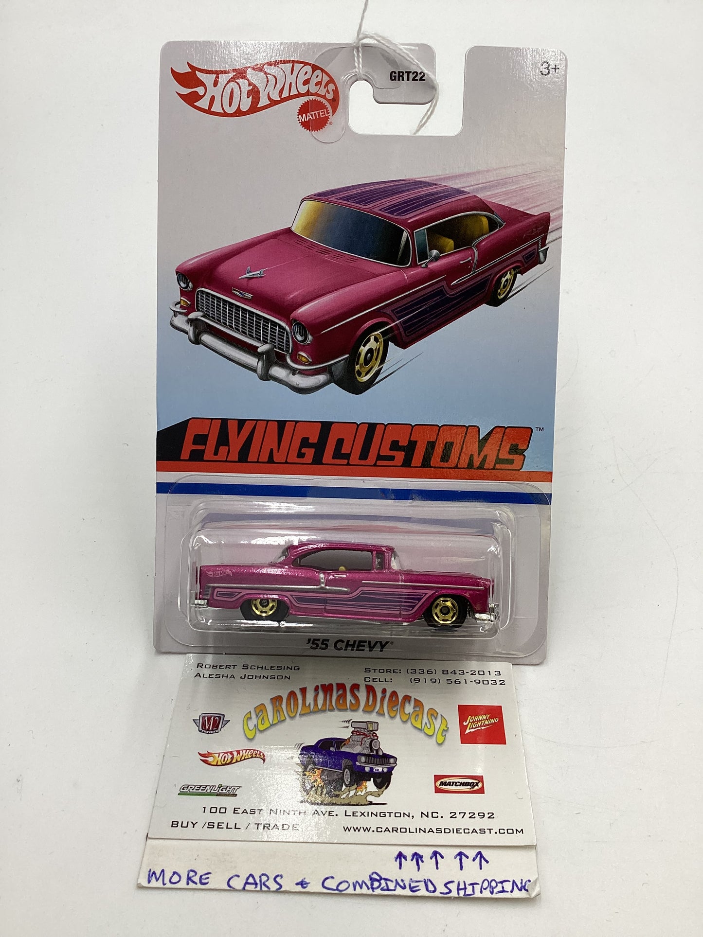 Hot Wheels Target Exclusive Flying Customs 55 Chevy Pink Cracked Blister